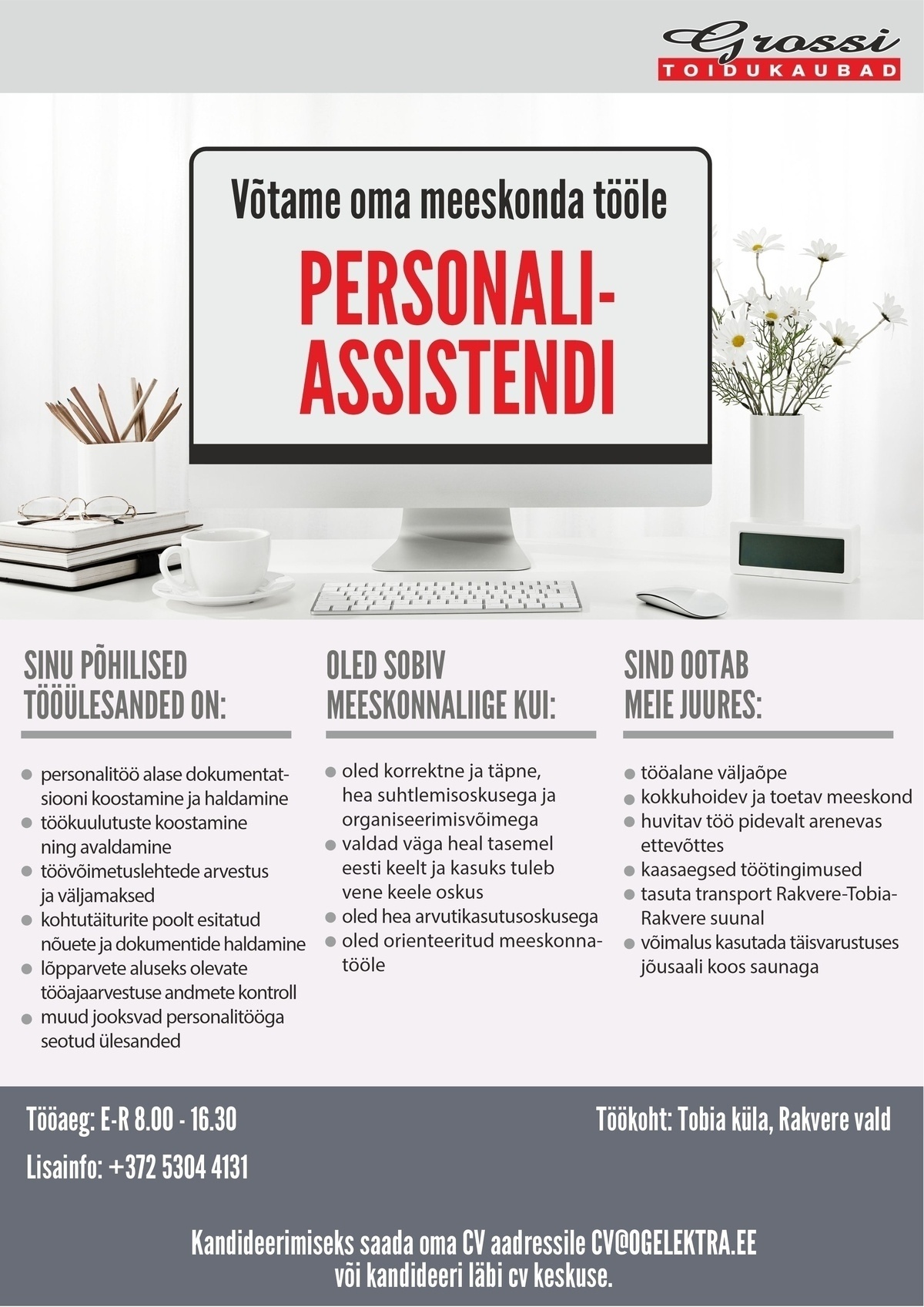 OG Elektra AS Personaliassistent (tähtajaline leping)