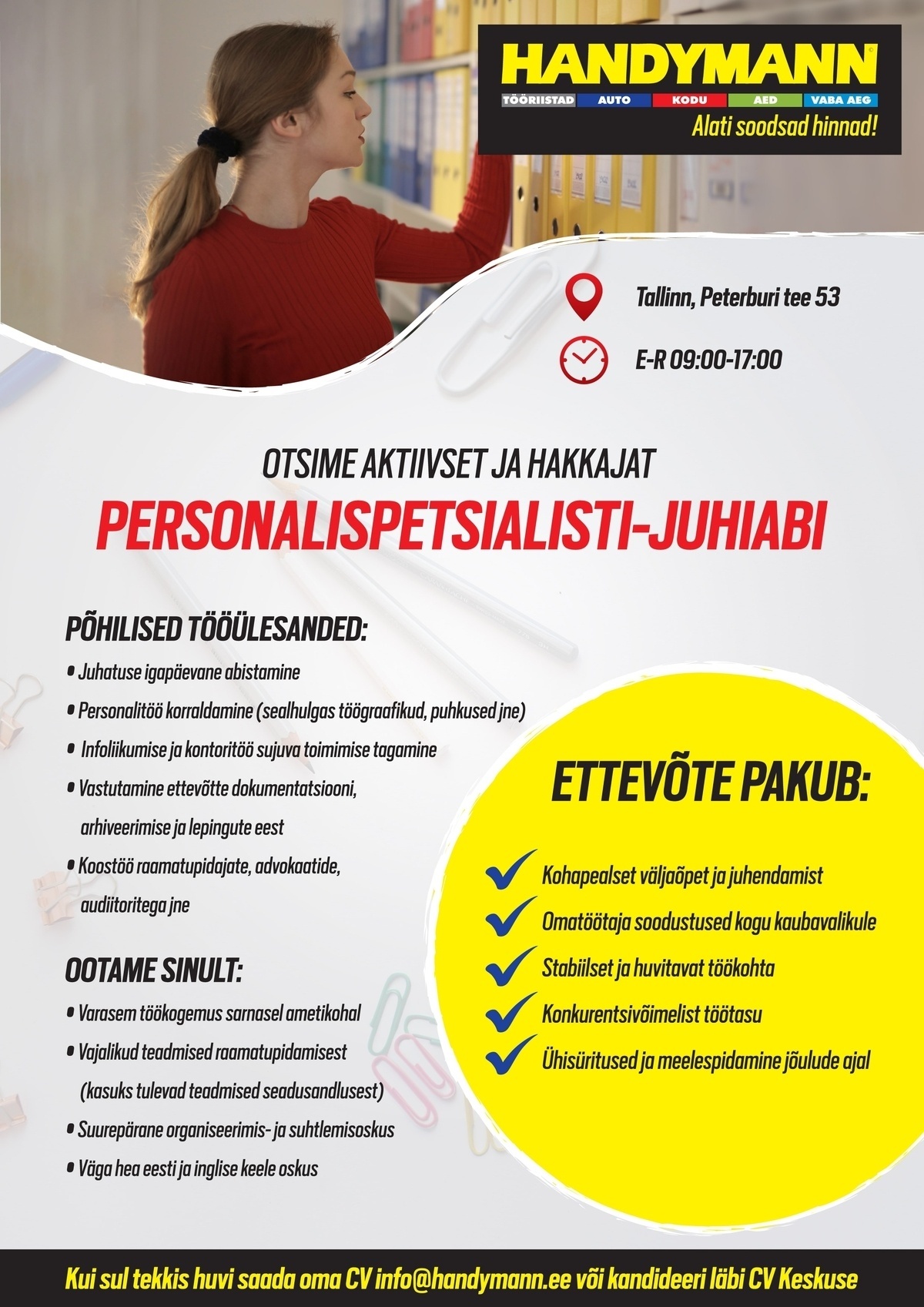 Handymann OÜ Personalispetsialist-juhiabi