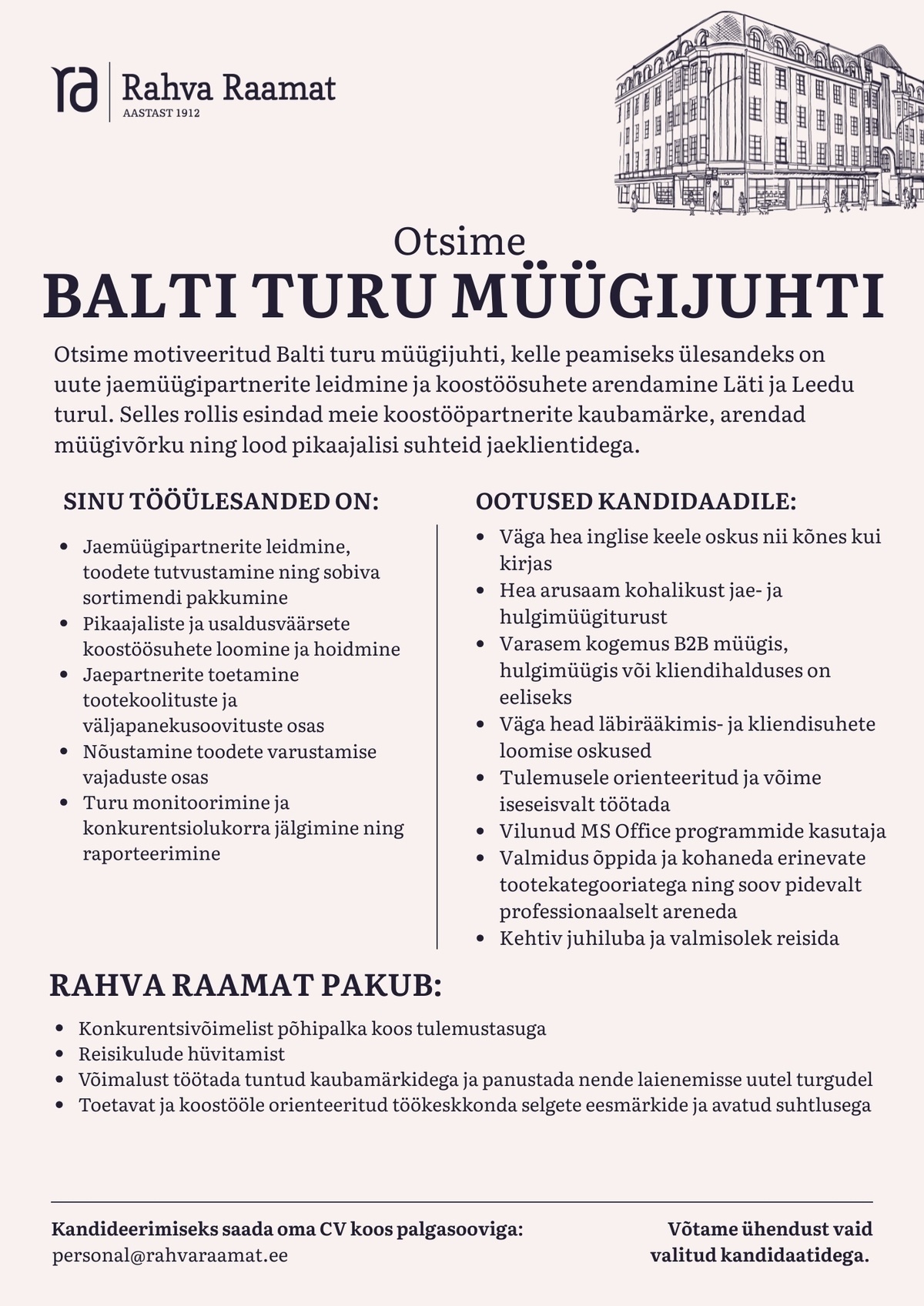 Rahva Raamat AS Balti turu müügijuht