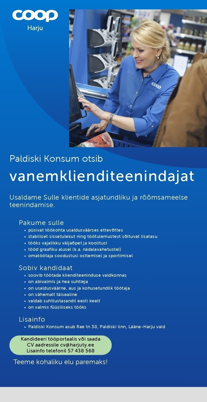Harju Tarbijate Ühistu Vanemklienditeenindaja Paldiski Konsum (Coop Harju)