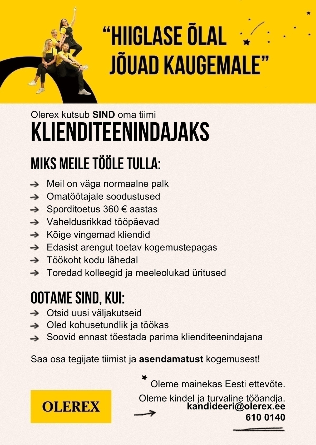 Olerex AS Klienditeenindaja Tartu teenindusjaamadesse