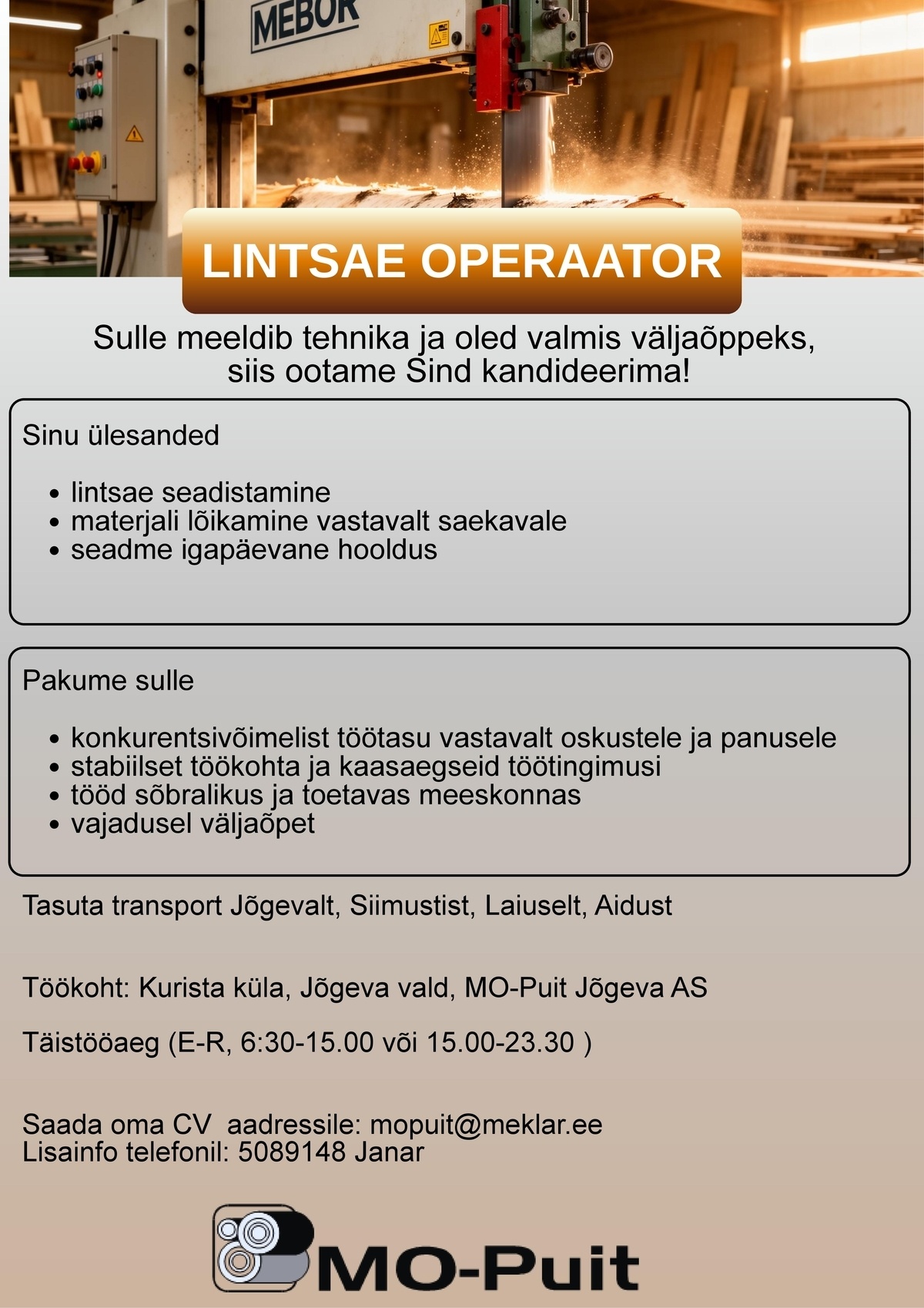MO-Puit Jõgeva AS LINTSAE OPERAATOR