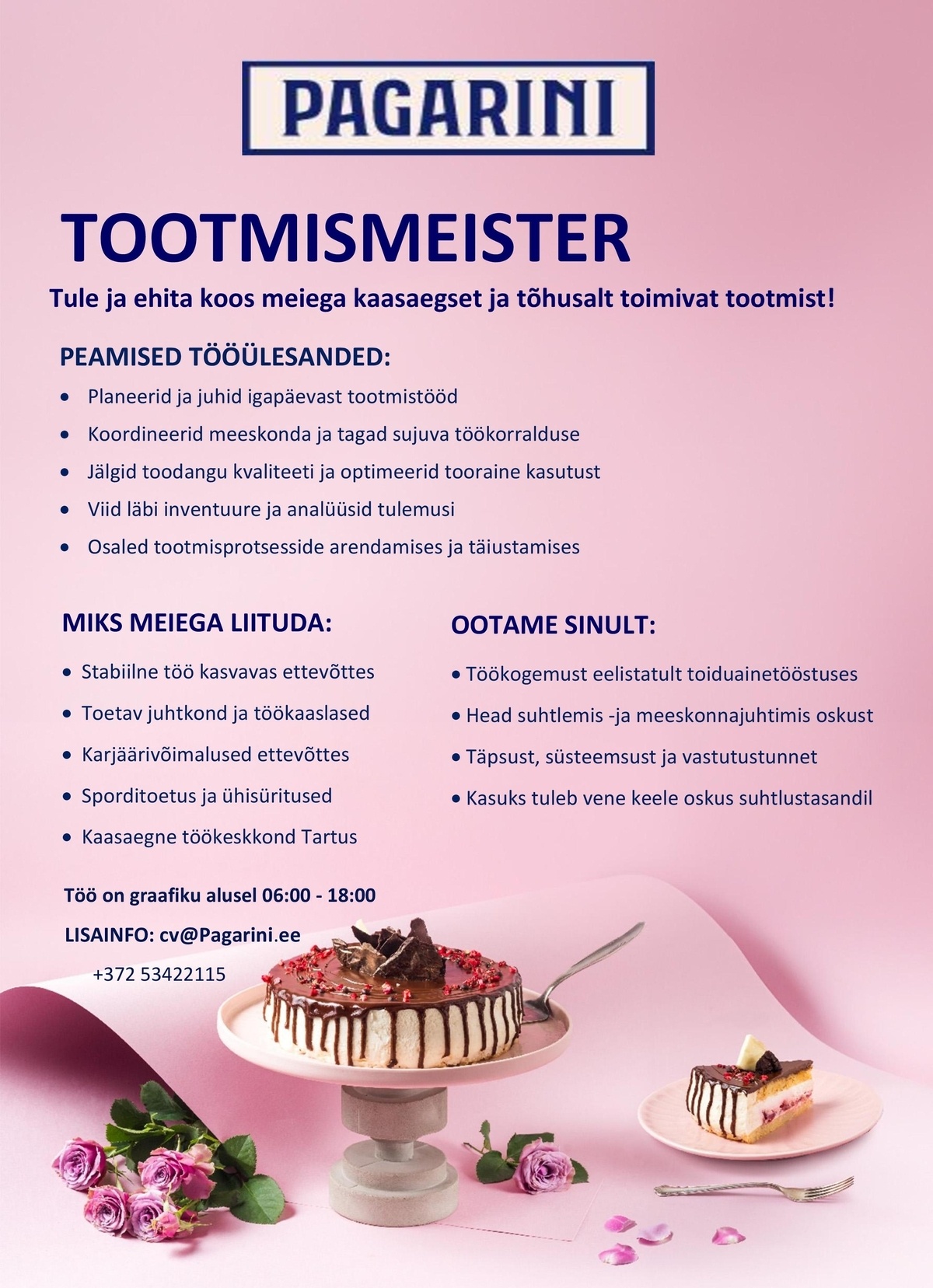 Pagarini OÜ Tootmismeister