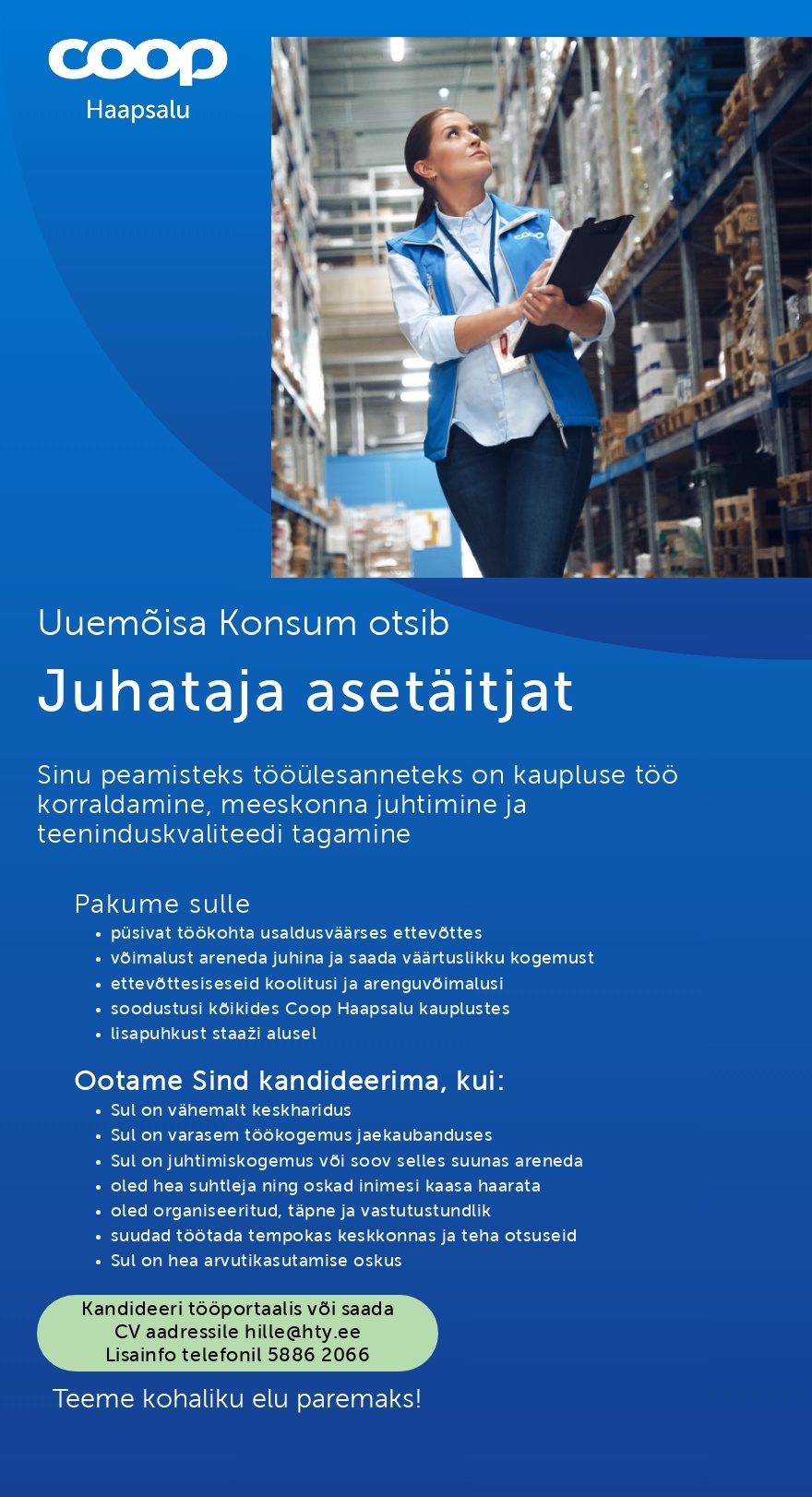 Coop Haapsalu Juhataja asetäitja Uuemõisa Konsumis