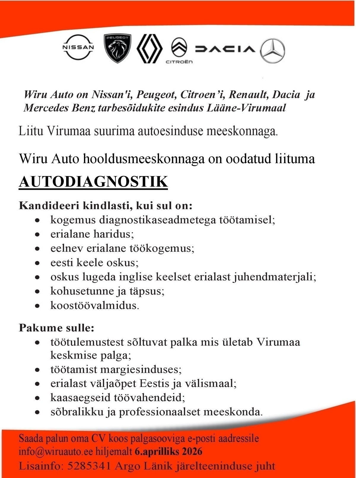 WIRU AUTO OÜ Autodiagnostik