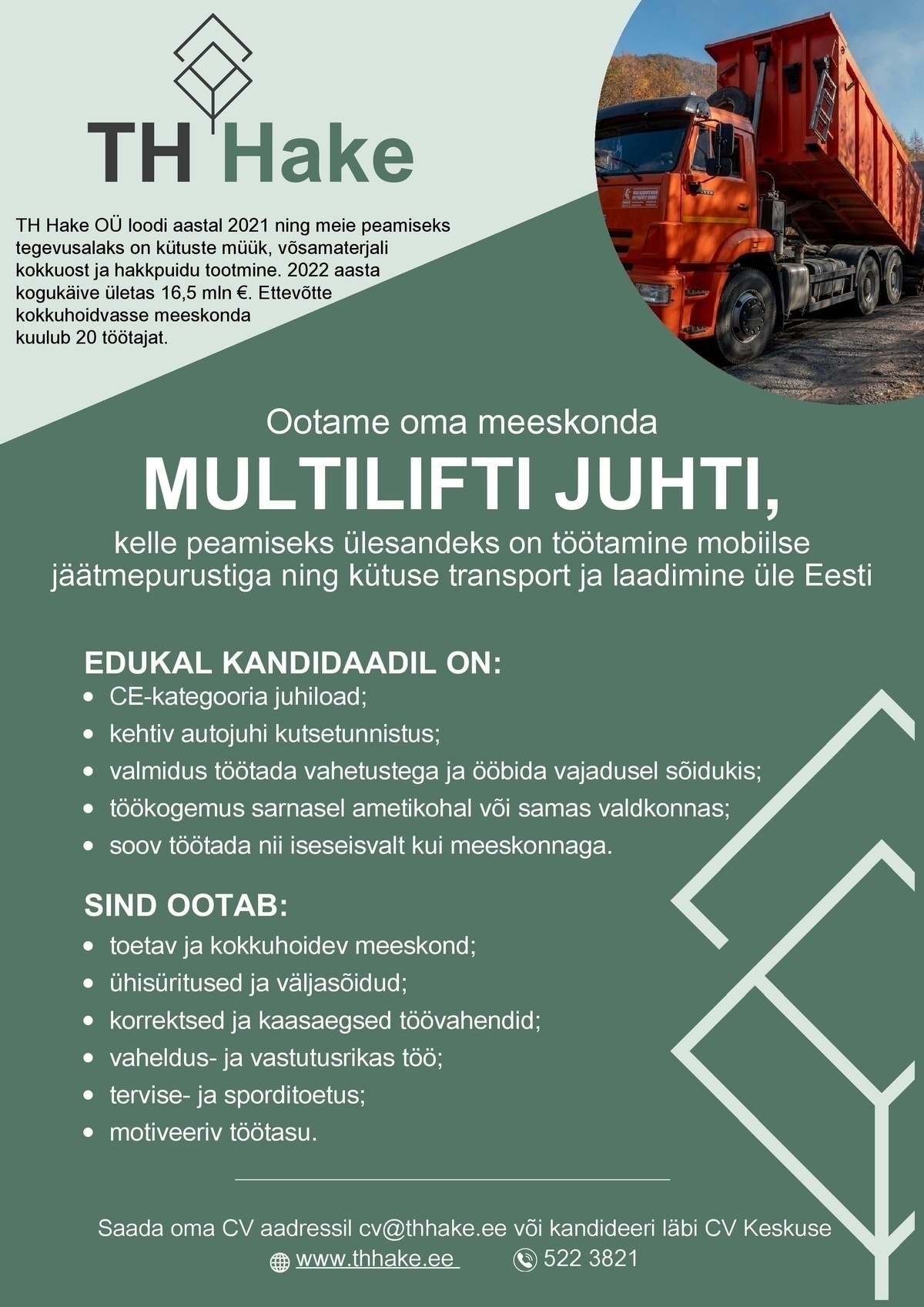 TH Hake OÜ Multilifti juht