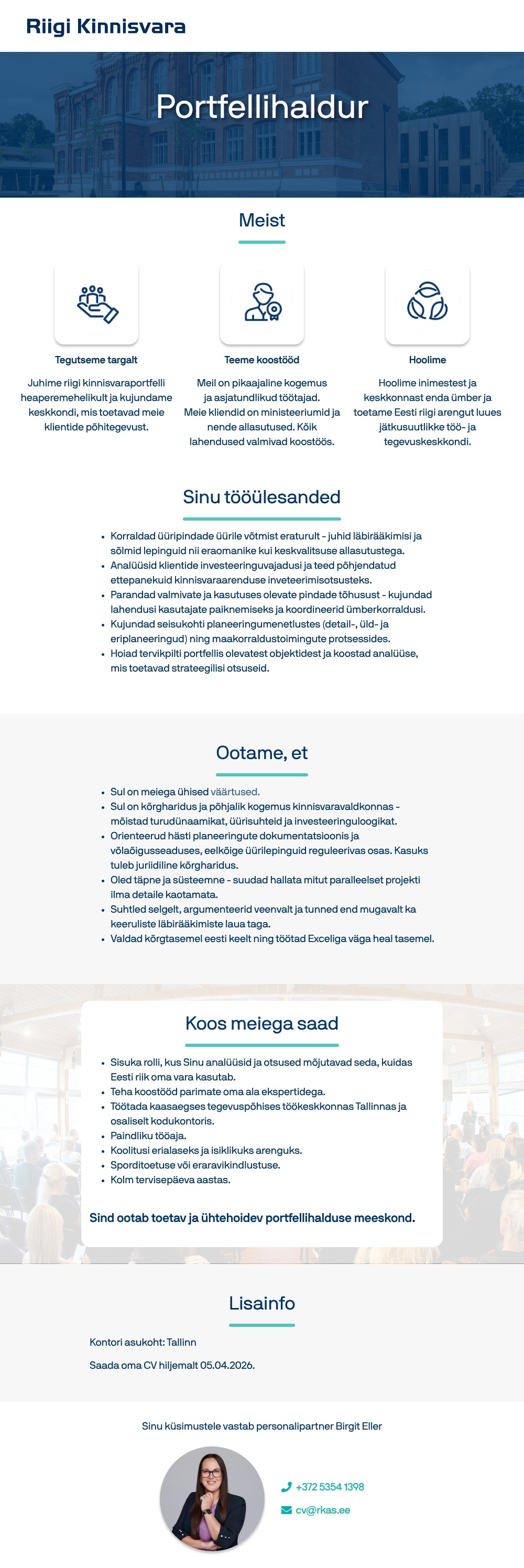 Riigi Kinnisvara AS Portfellihaldur