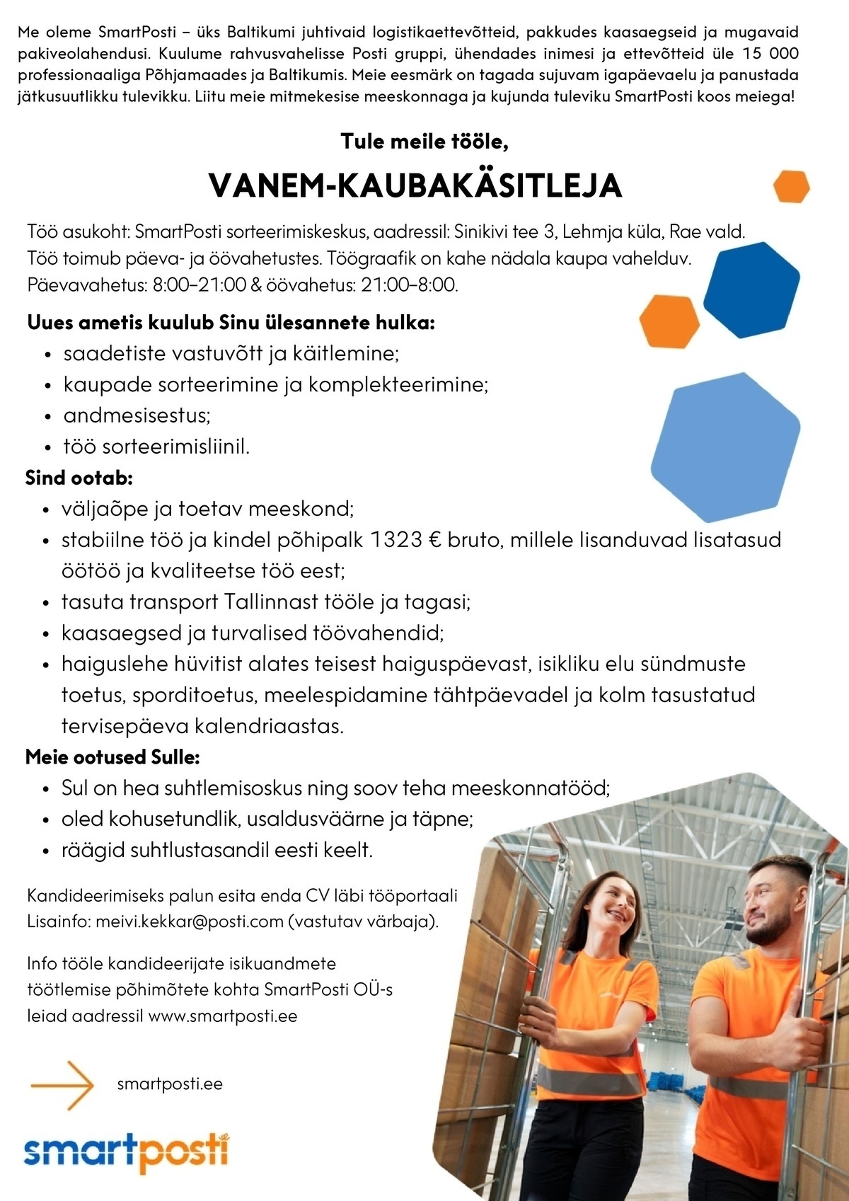 SmartPosti OÜ Vanem-kaubakäsitleja
