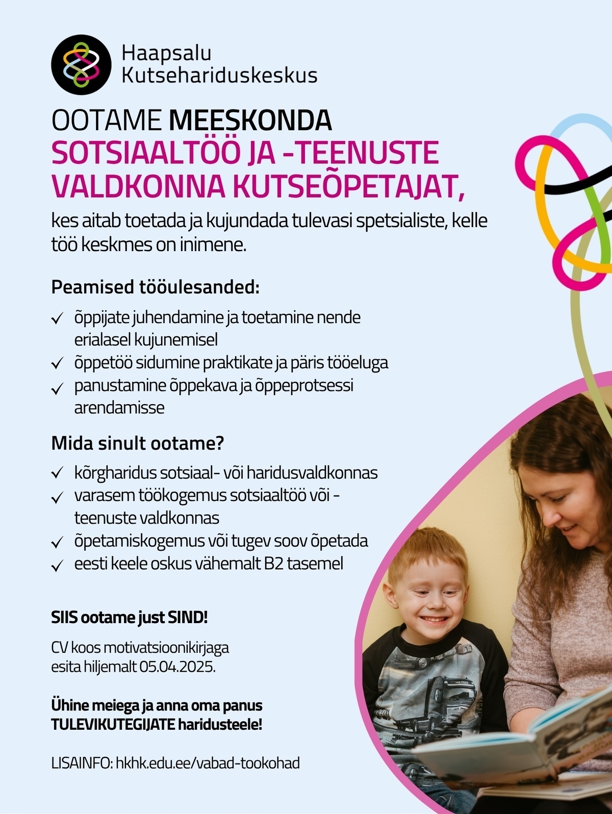 Haapsalu Kutsehariduskeskus Sotsiaaltöö ja -teenuste kutseõpetaja