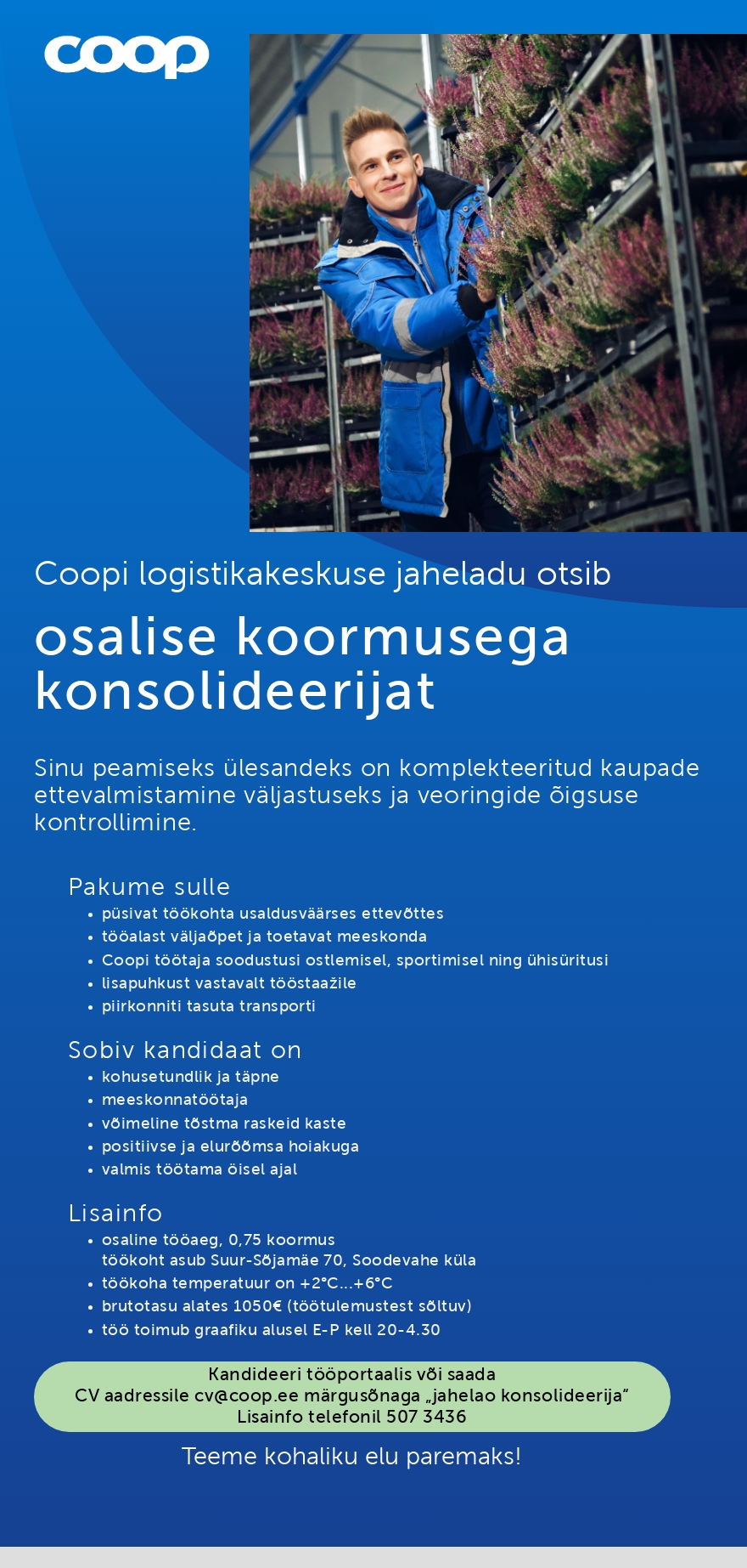 Coop Eesti Keskühistu Konsolideerija jahelaos (0.75 koormus)