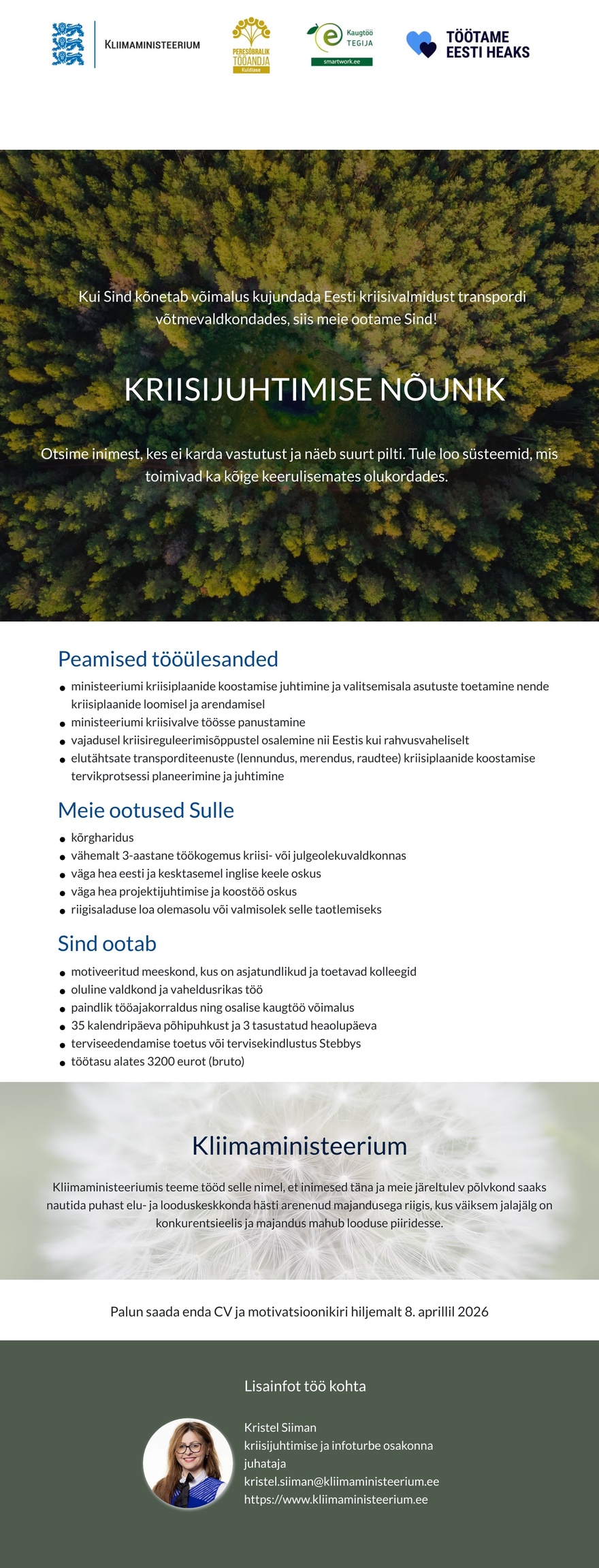 Kliimaministeerium Kriisijuhtimise nõunik