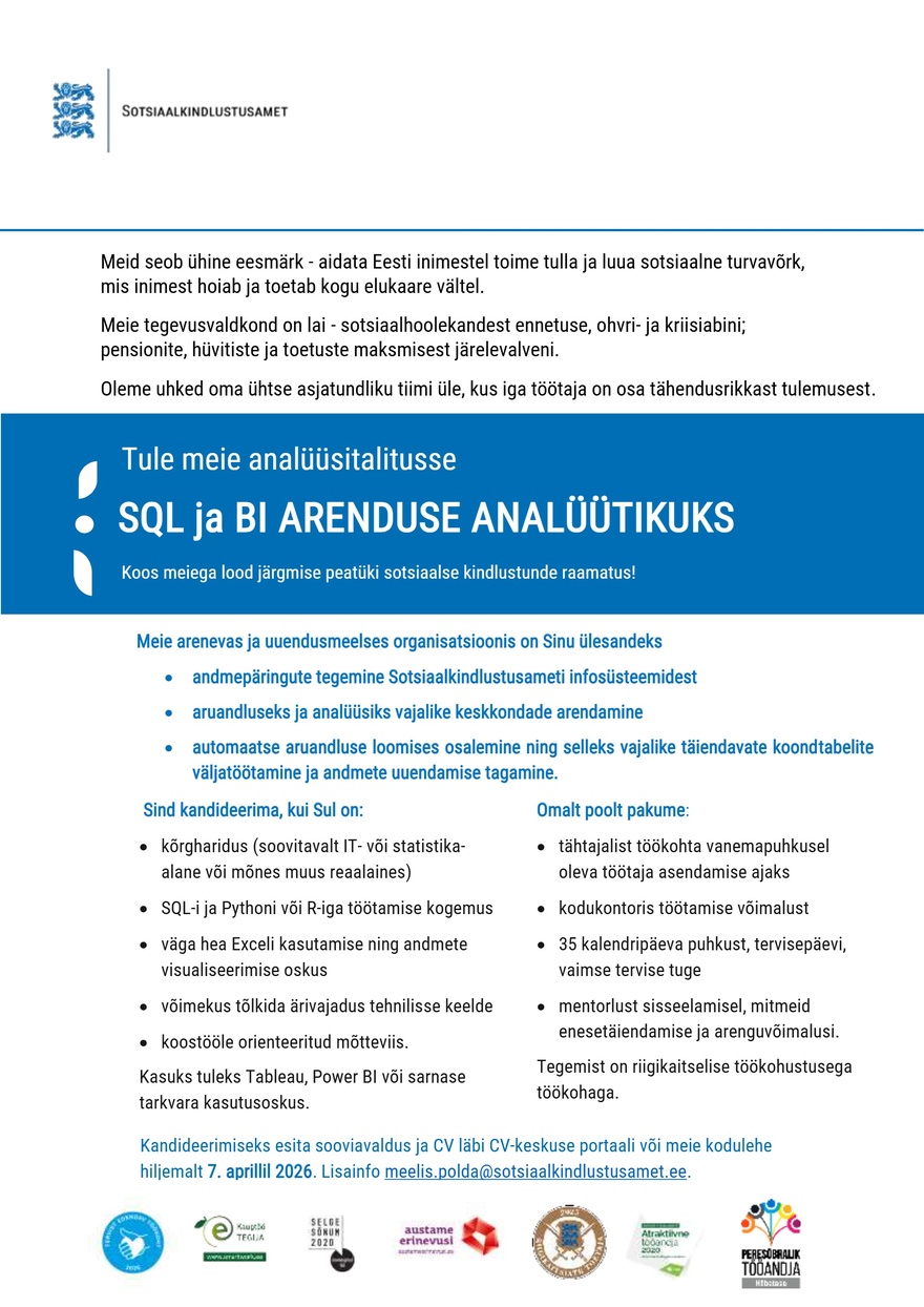 Sotsiaalkindlustusamet Analüütik