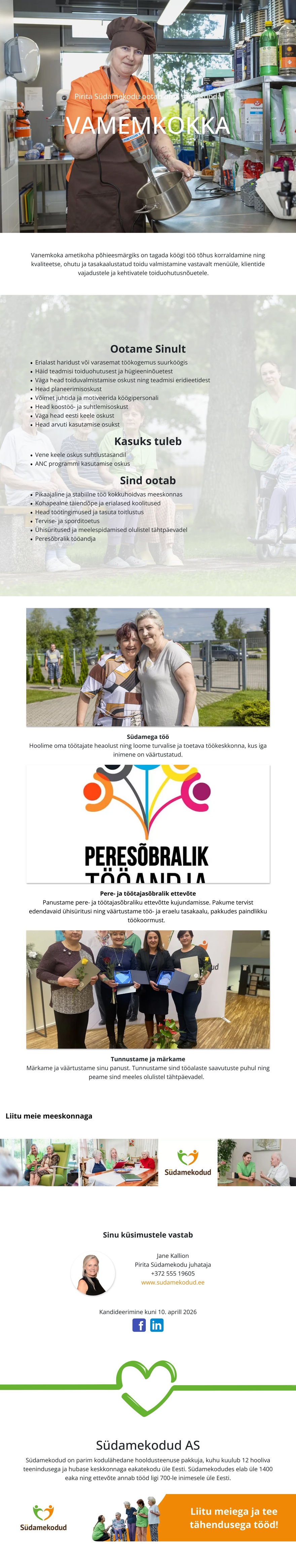 Pirita Südamekodu Vanemkokk