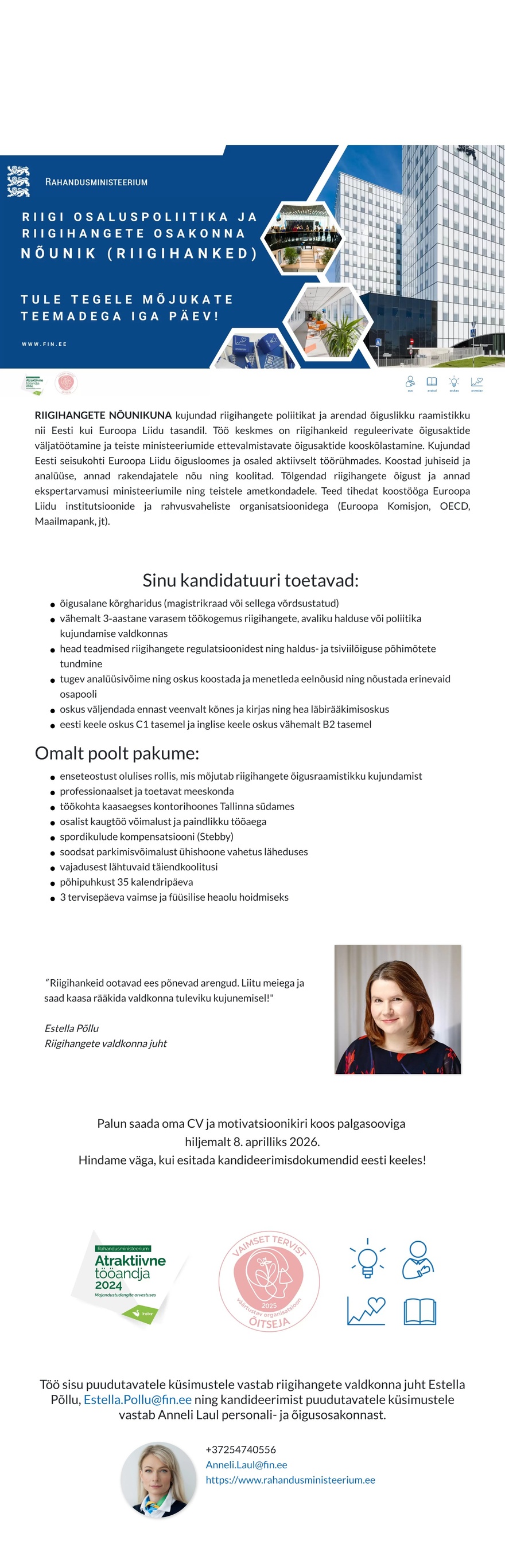 Rahandusministeerium Riigihangete valdkonna nõunik