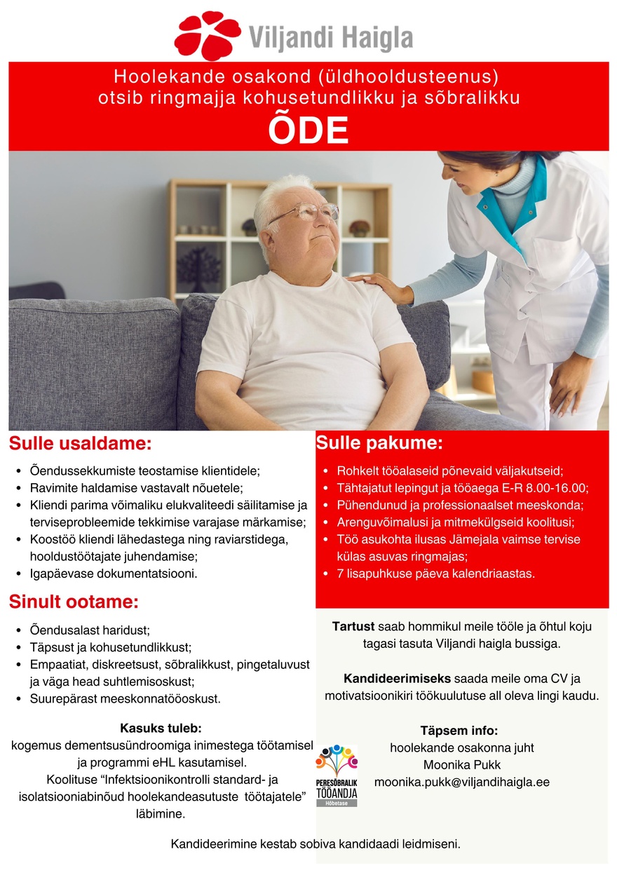 SA Viljandi Haigla Hoolekandekeskuse õde