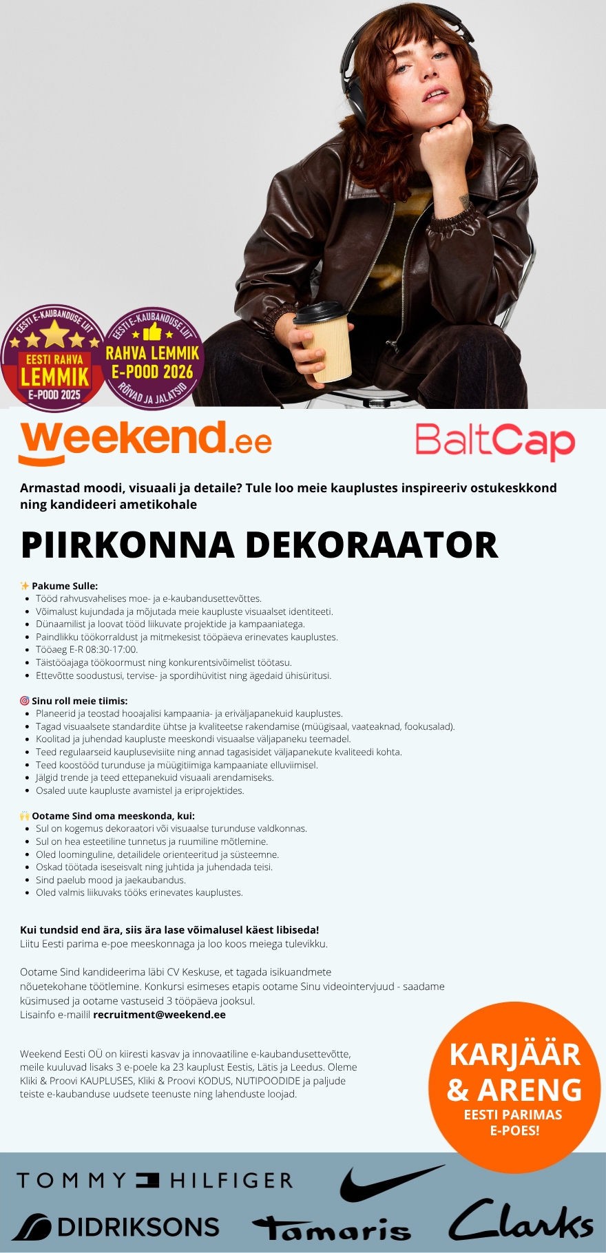 Weekend Eesti OÜ PIIRKONNA DEKORAATOR- EESTI PARIMAS E-POES 2026
