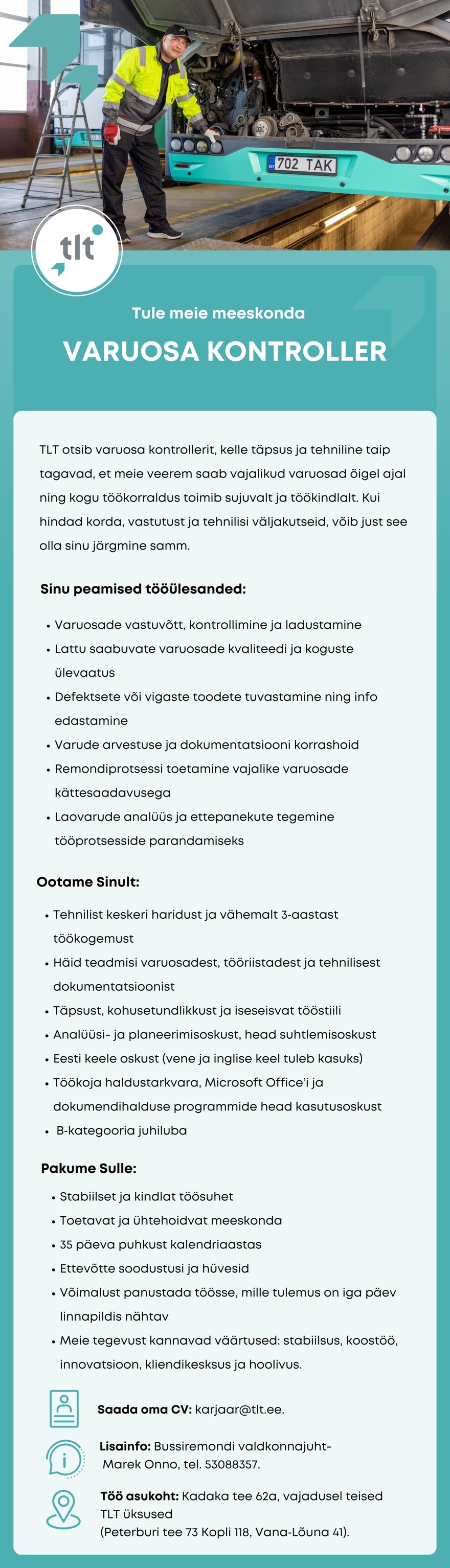 AS Tallinna Linnatransport VARUOSA KONTROLLER