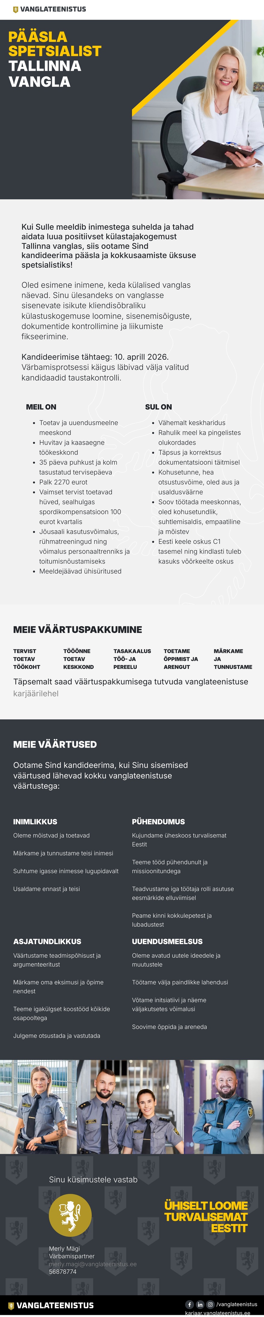 Tallinna vangla Pääsla spetsialist