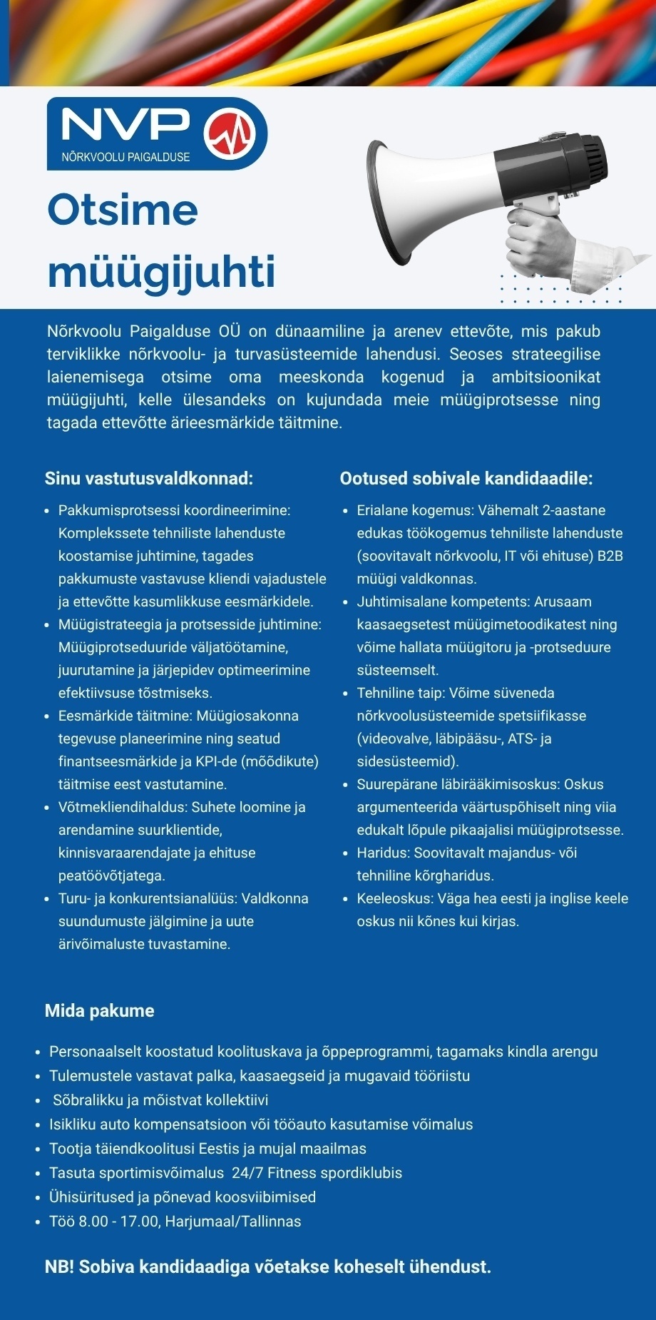 Nõrkvoolu Paigalduse OÜ Müügijuht