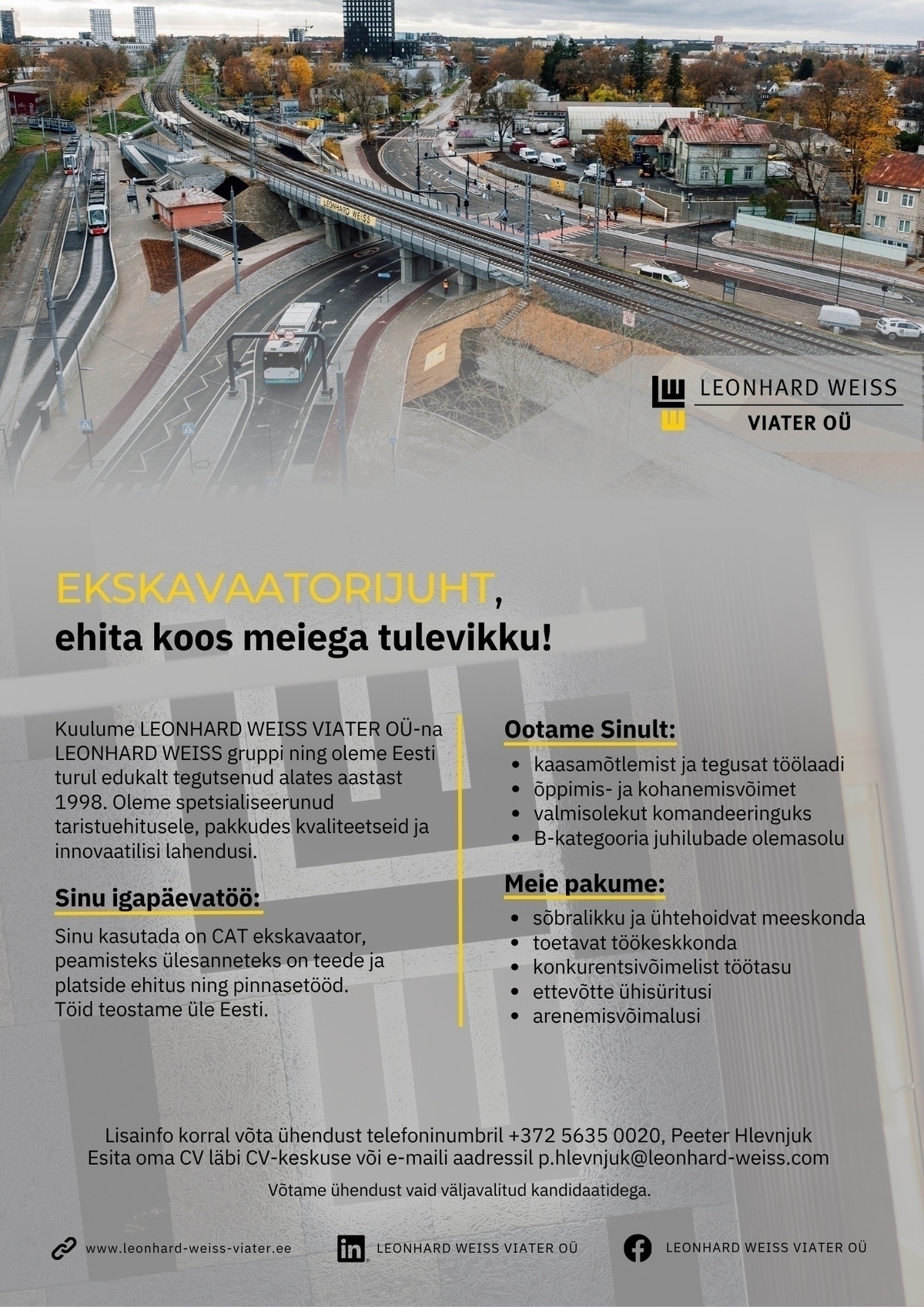 LEONHARD WEISS VIATER OÜ Ekskavaatorijuht