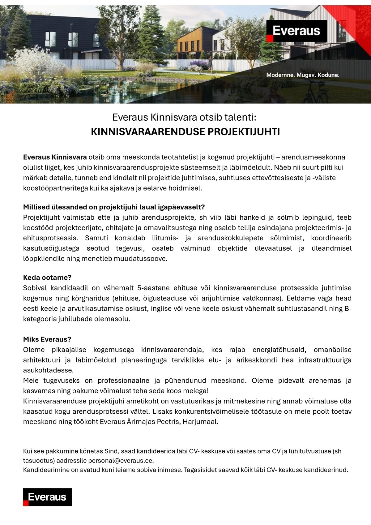 Everaus Capital OÜ Kinnisvaraarenduse projektijuht