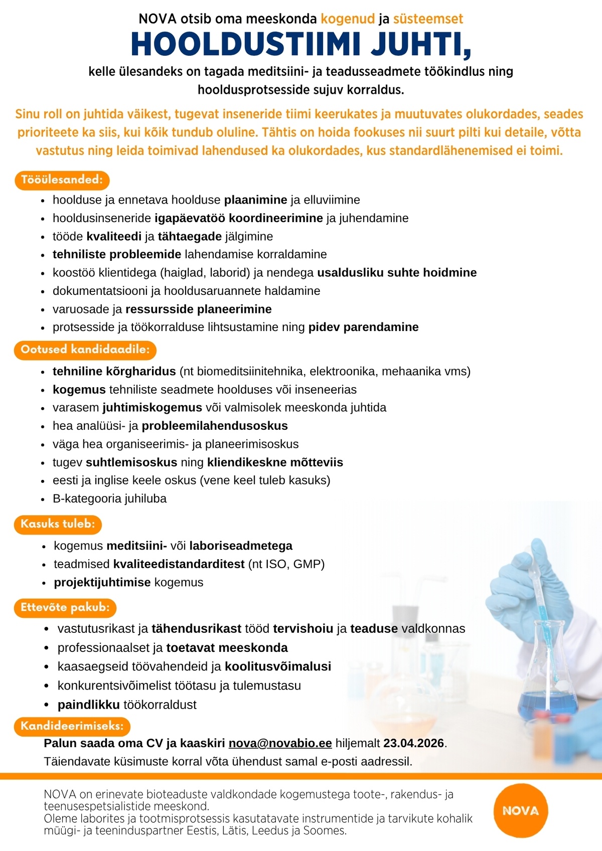 Nova Natura OÜ Hooldustiimi juht