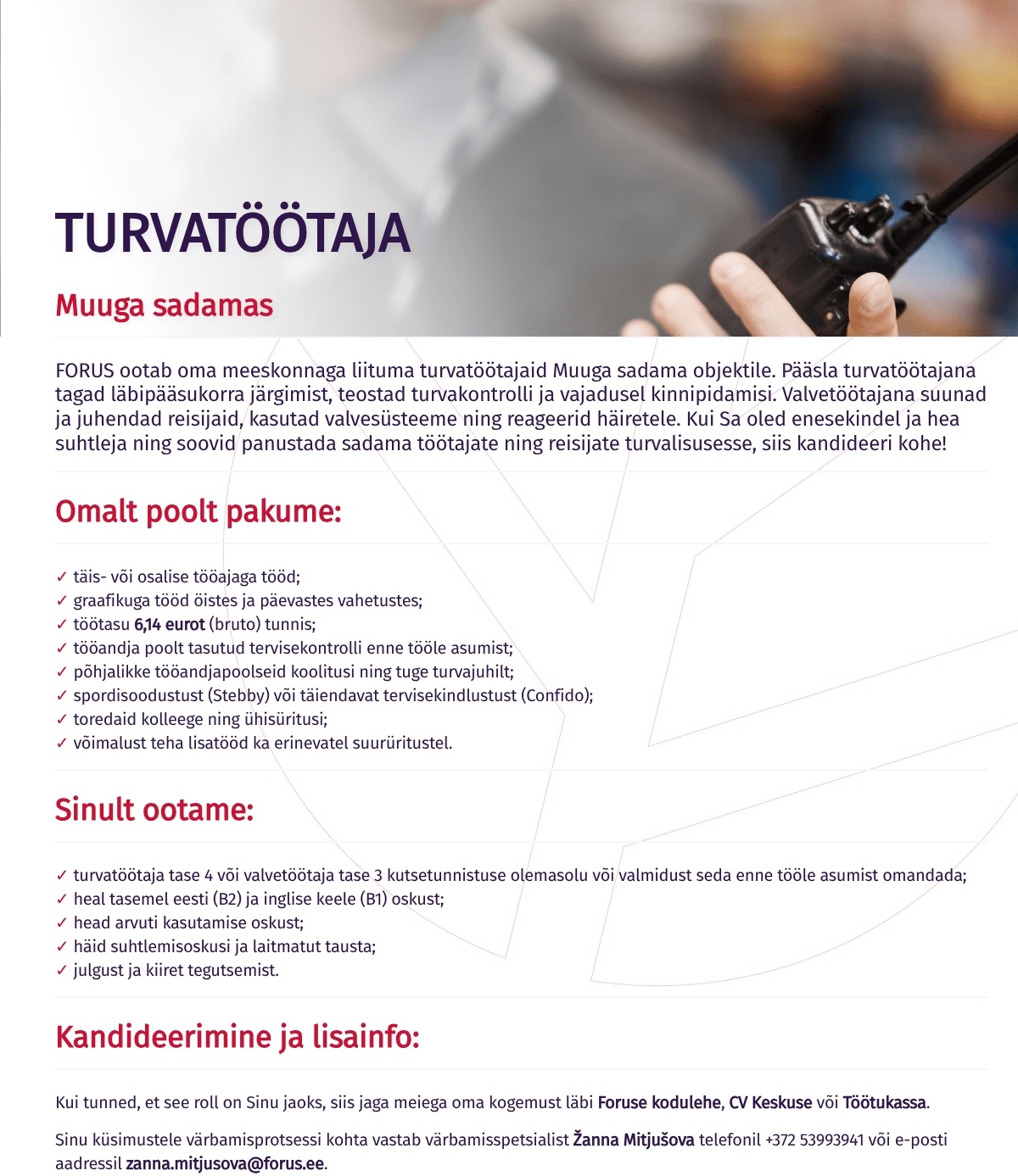 Forus Security AS Turvatöötaja Muuga sadamas