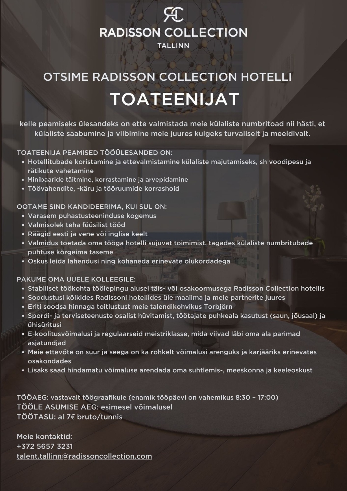 HMP Hotellid OÜ Toateenija, Radisson Collection Hotel Tallinn