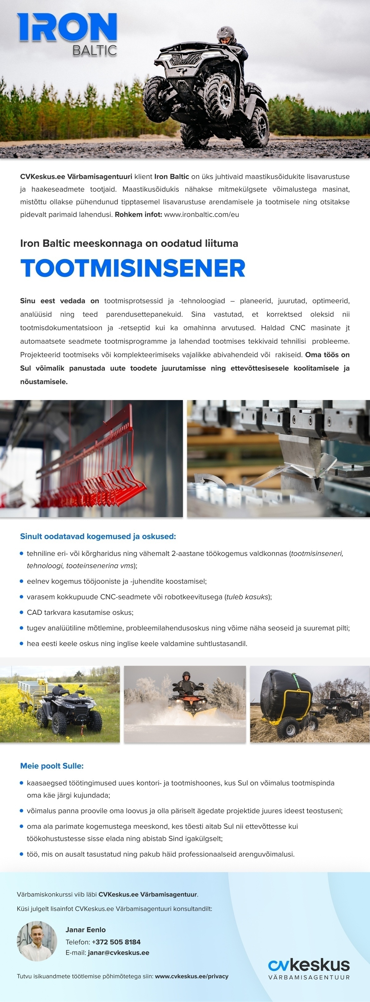 Iron Baltic OÜ TOOTMISINSENER