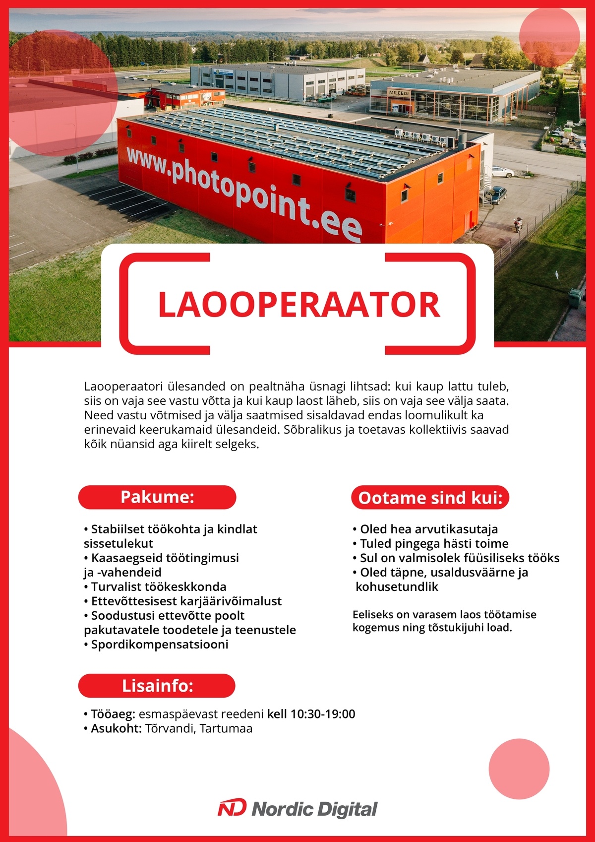 Nordic Digital AS Laooperaator õhtuses vahetuses