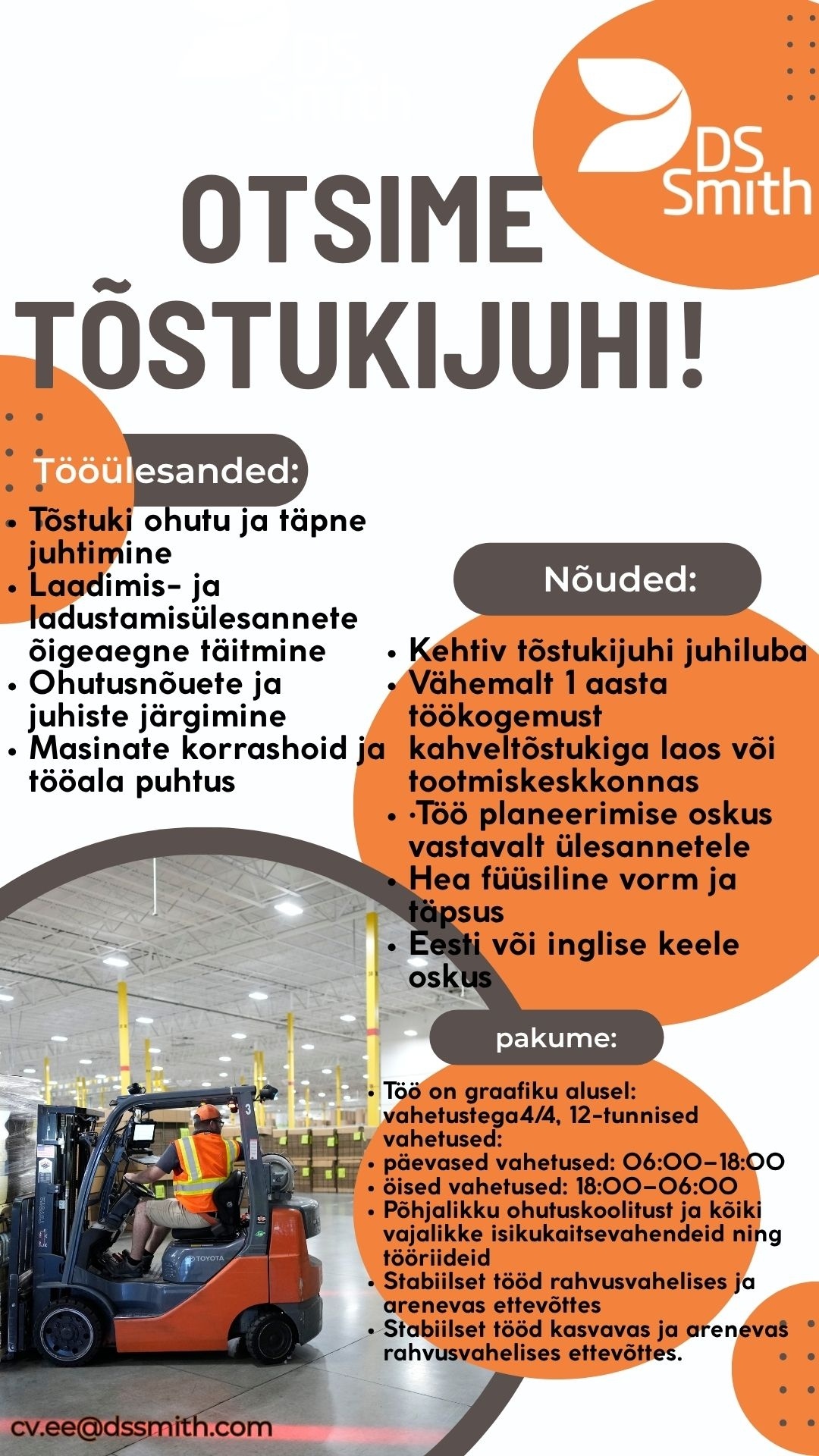 DS Smith Packaging Estonia AS Tõstukijuht