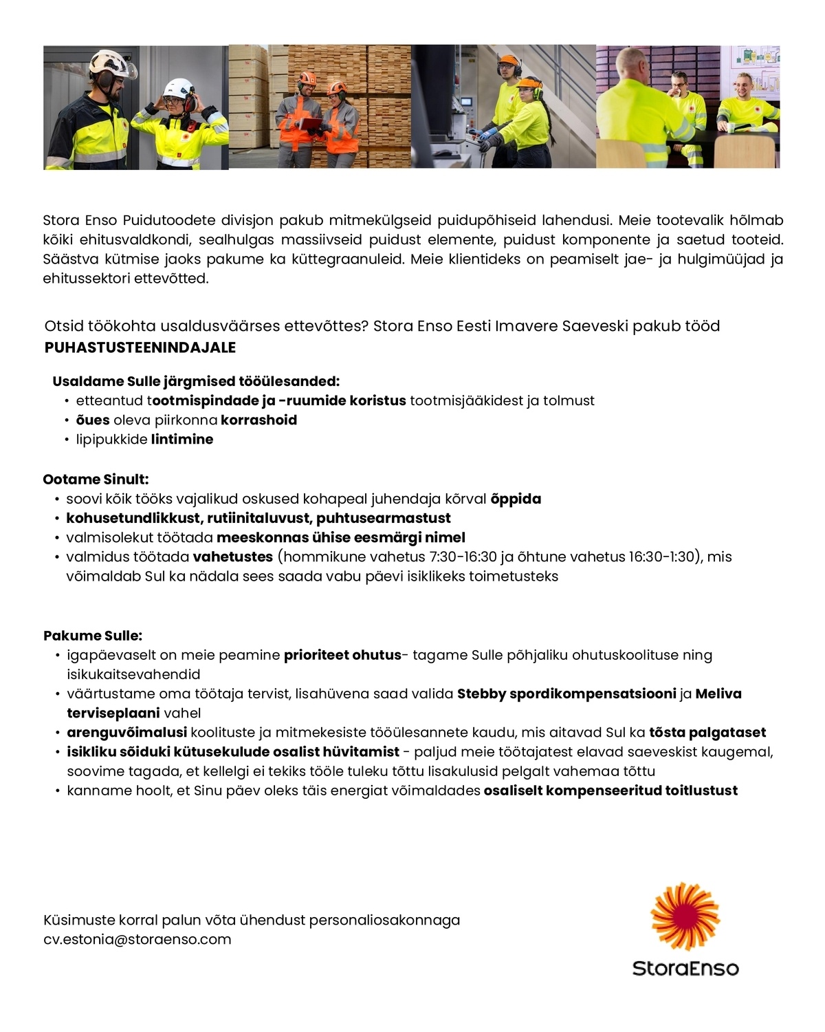 Stora Enso Eesti AS Puhastusteenindaja