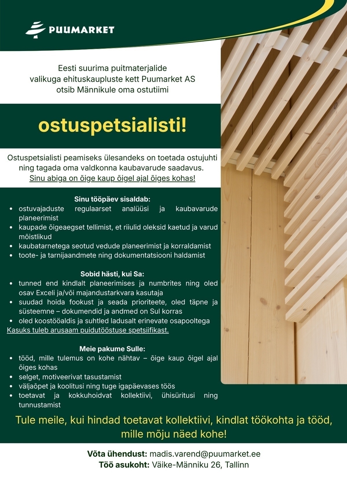 Puumarket AS Ostuspetsialist