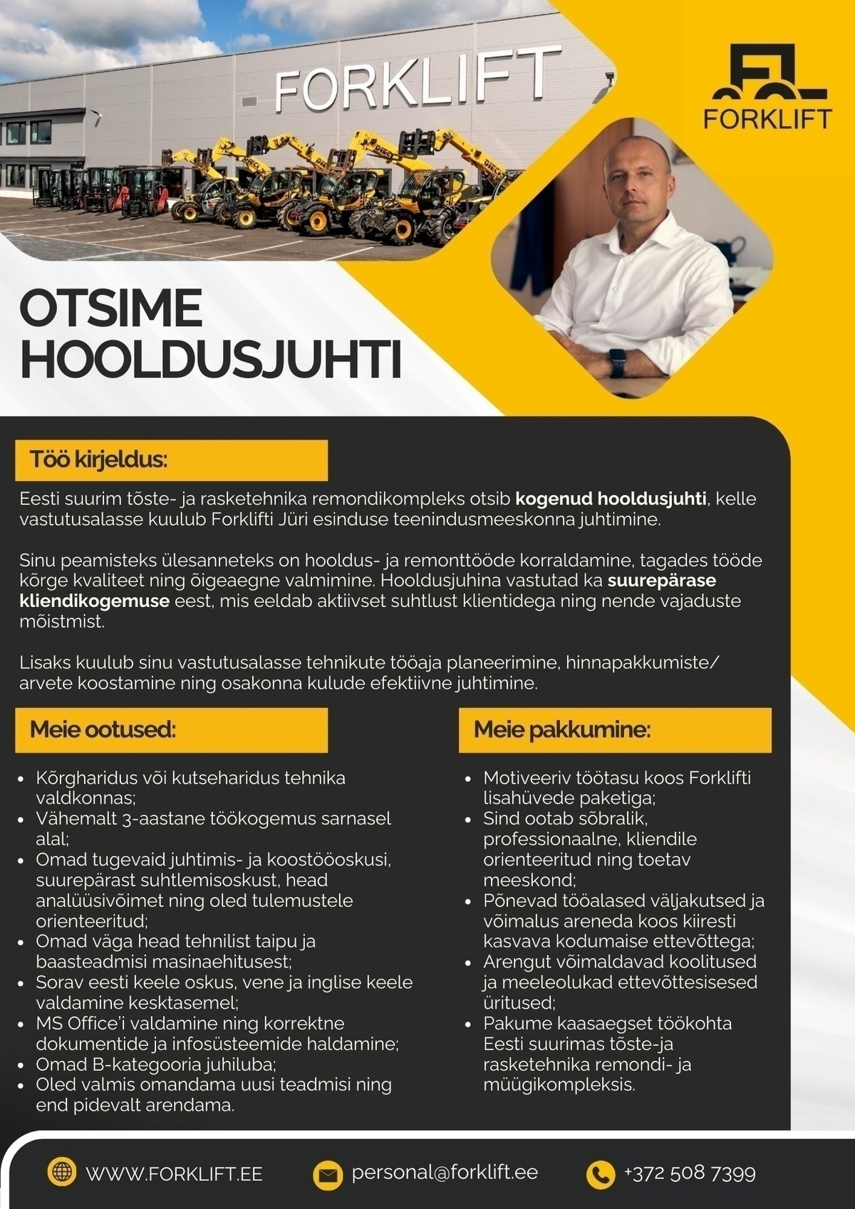 FORKLIFT OÜ Hooldusjuht