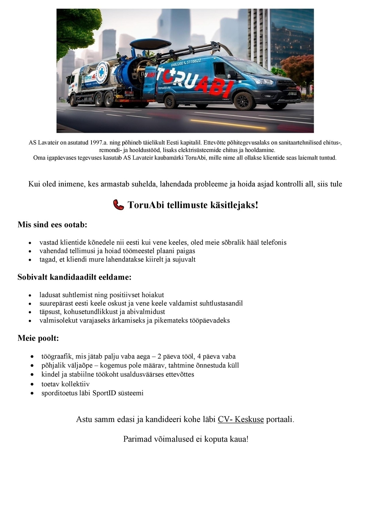 Lavateir AS Tellimuste käsitleja