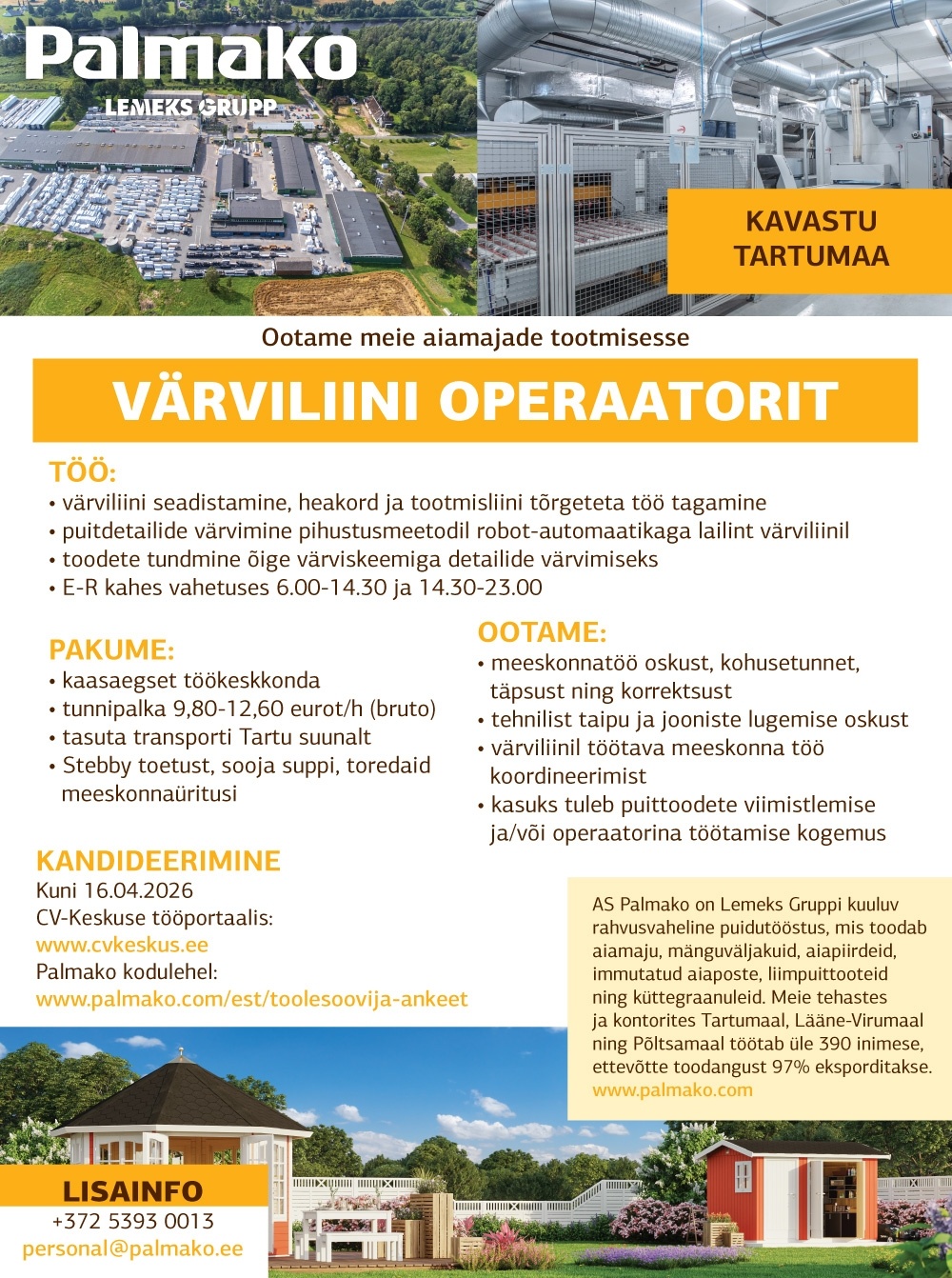 Palmako AS Värviliini operaator