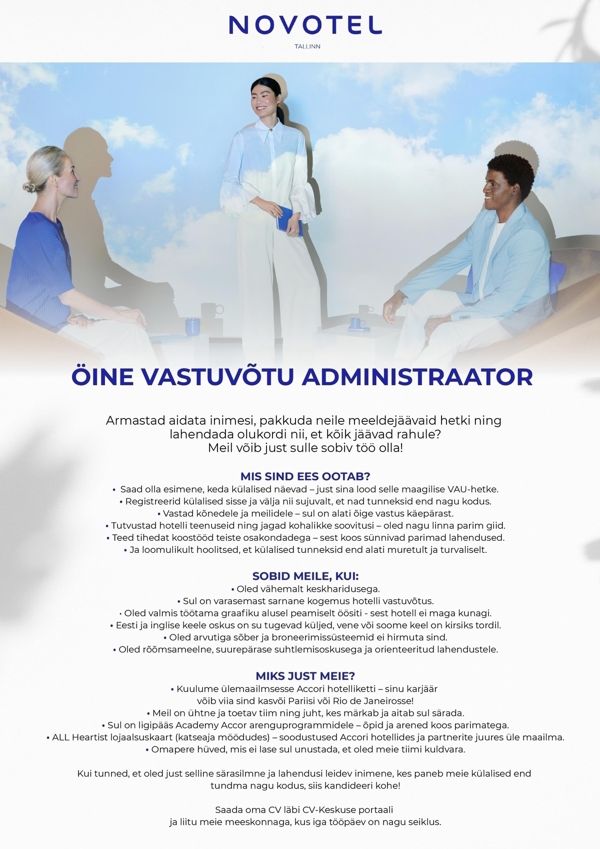 Novotel Tallinn Öine vastuvõtu administraator
