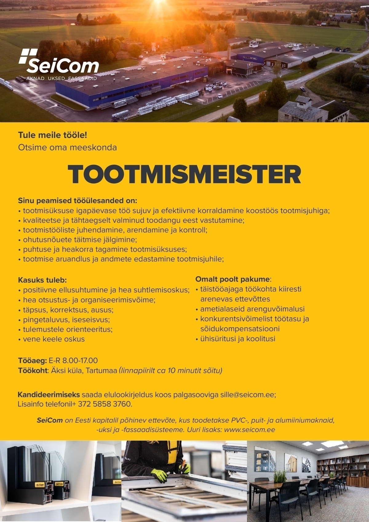 SEICOM OÜ Tootmismeister