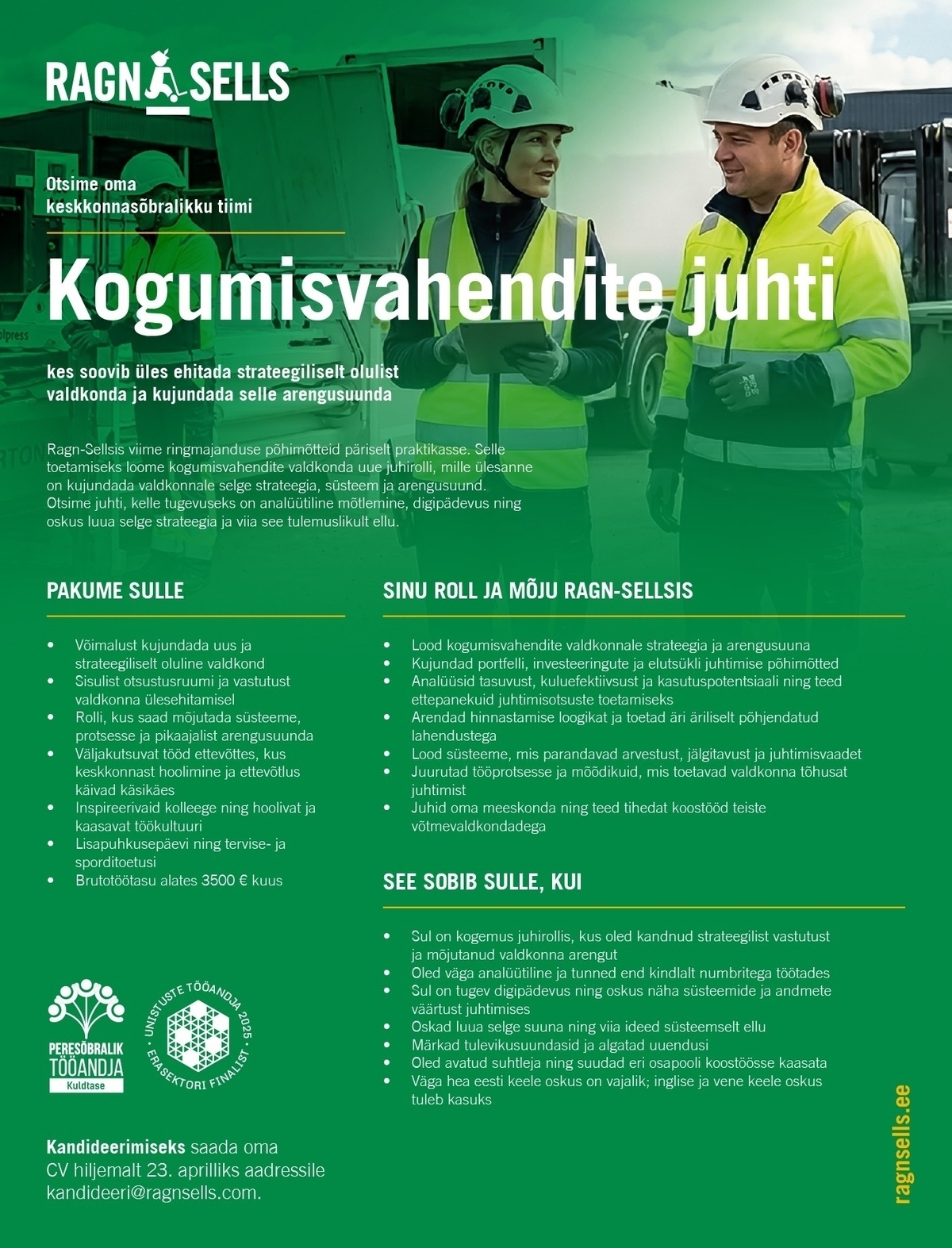 Ragn-Sells AS Kogumisvahendite juht