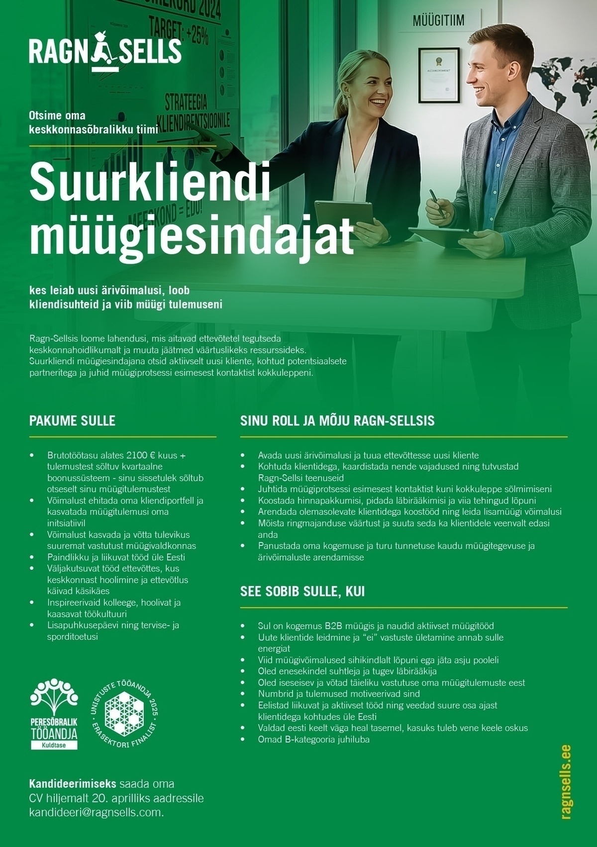 Ragn-Sells AS Suurkliendi müügiesindaja