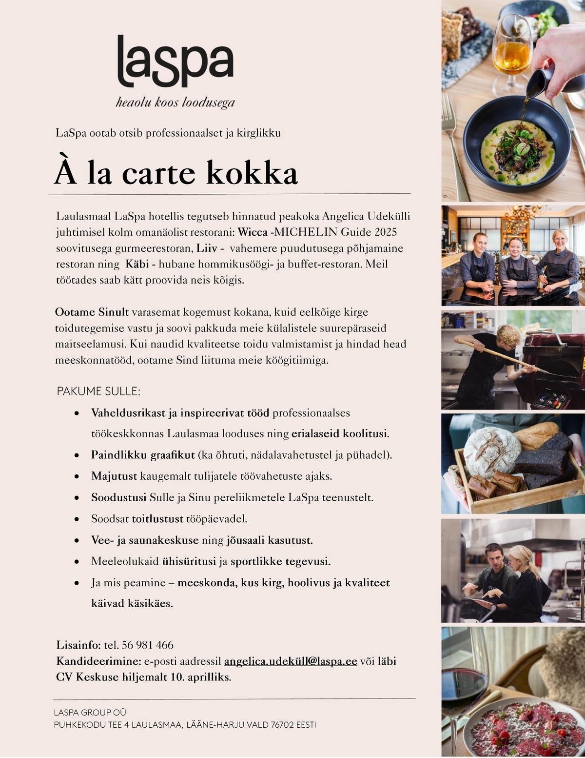 LaSpa Group OÜ À la carte kokk