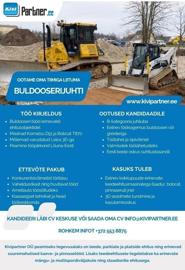 KIVIPARTNER OÜ BULDOOSERIJUHT