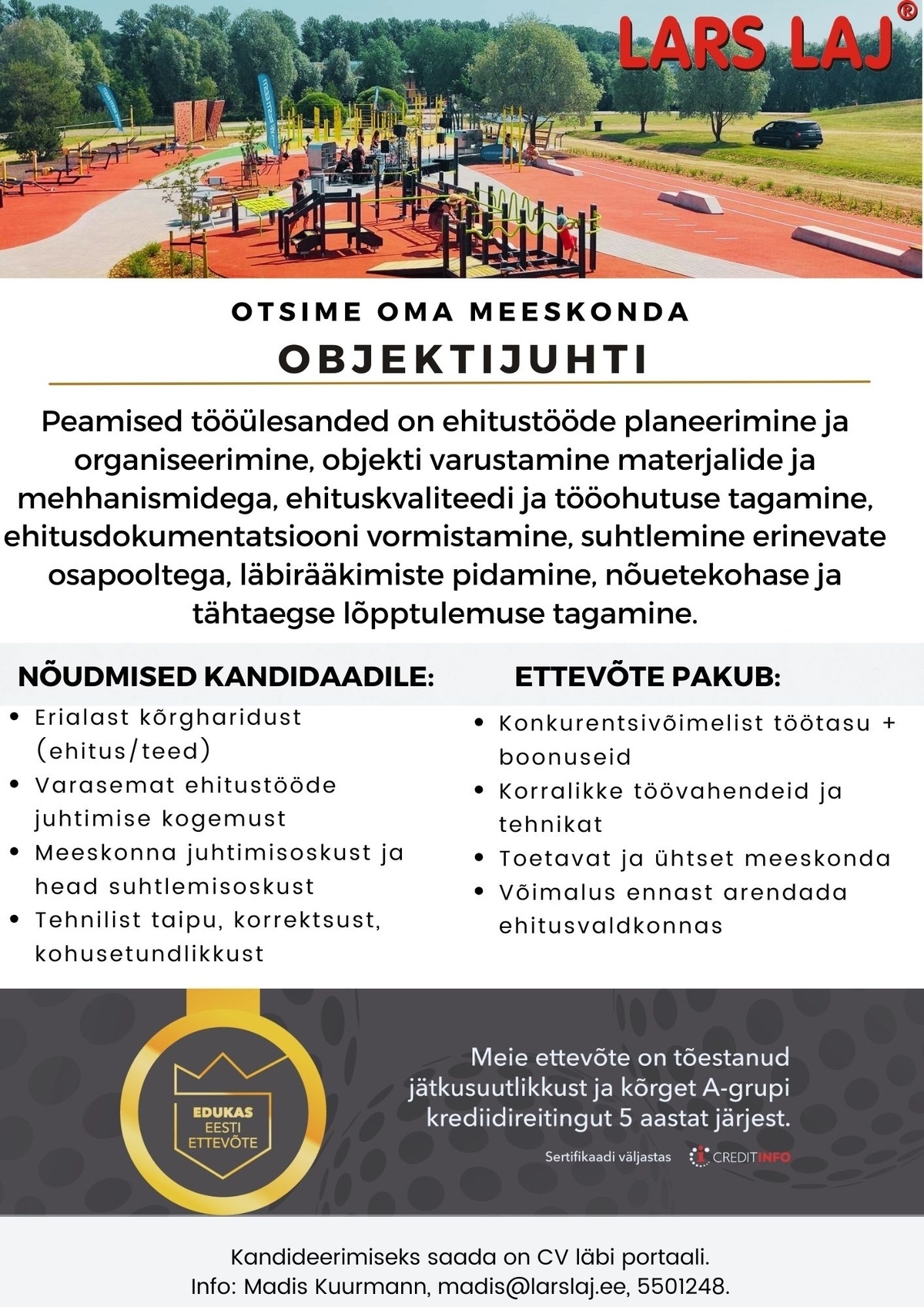 Lars Laj Eesti OÜ Objektijuht