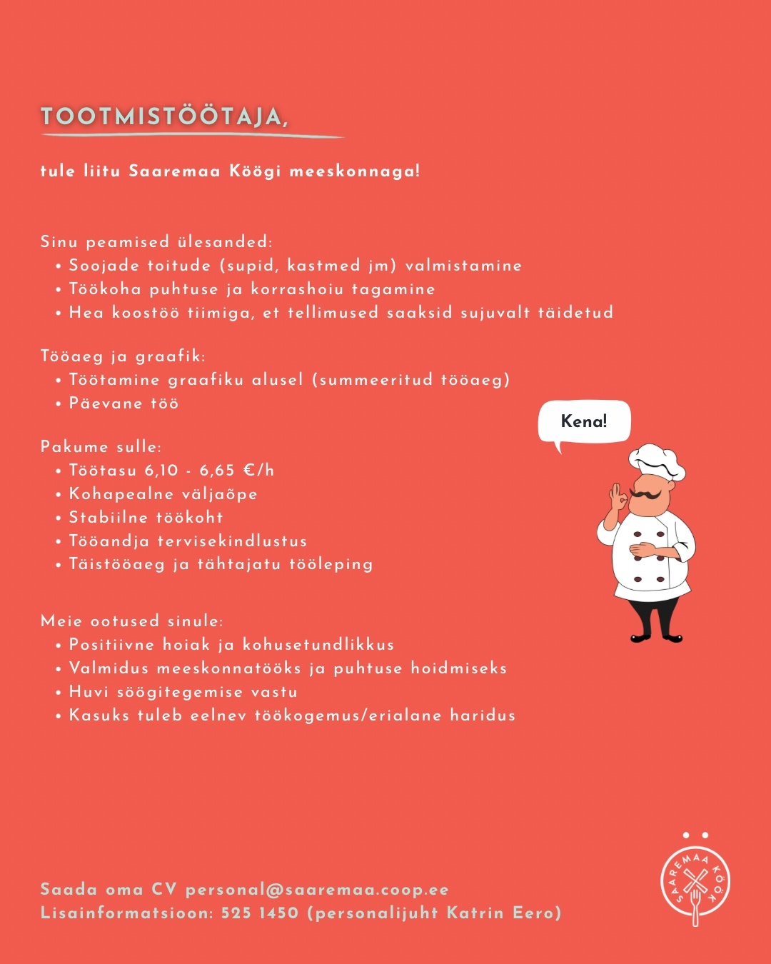 Saaremaa Tarbijate Ühistu Tootmistöötaja Saaremaa Kööki