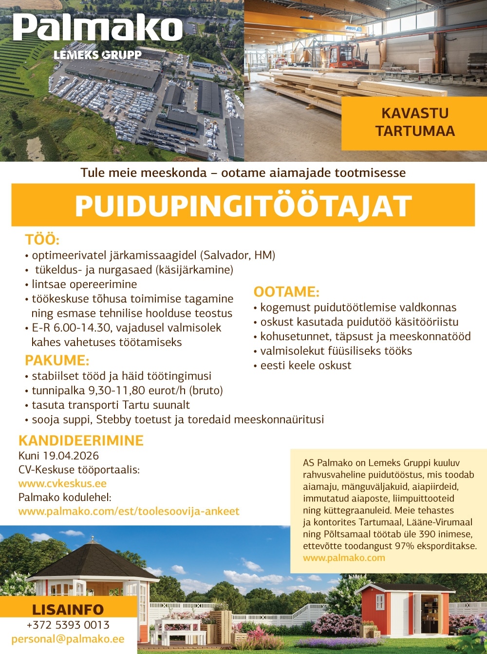 Palmako AS Puidupingitöötaja