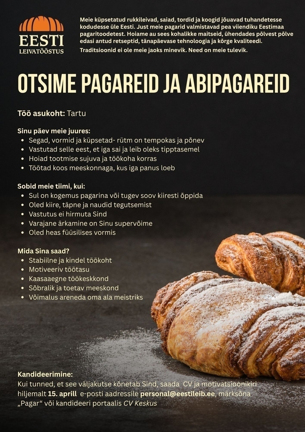 EESTI LEIVATÖÖSTUS AS Pagar ja Abipagar