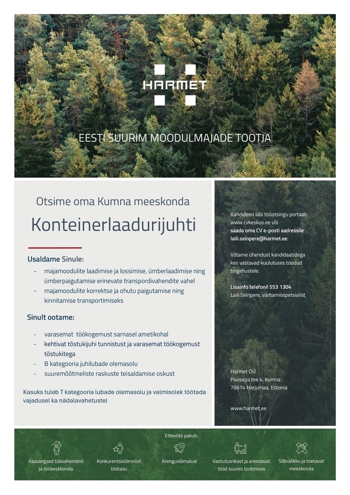 Harmet OÜ Konteinerlaadurijuht