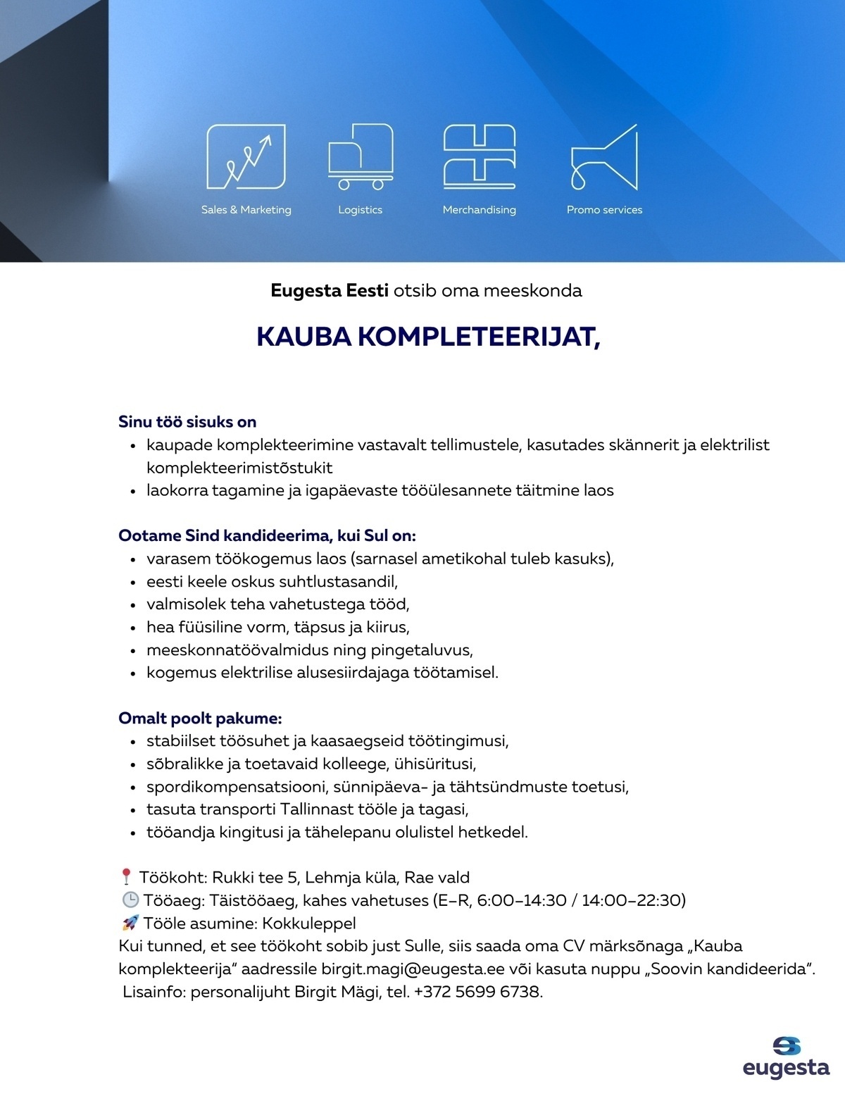 Eugesta Eesti OÜ Komplekteerija