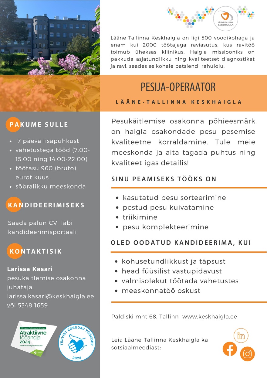 AS Lääne-Tallinna Keskhaigla Pesija-operaator