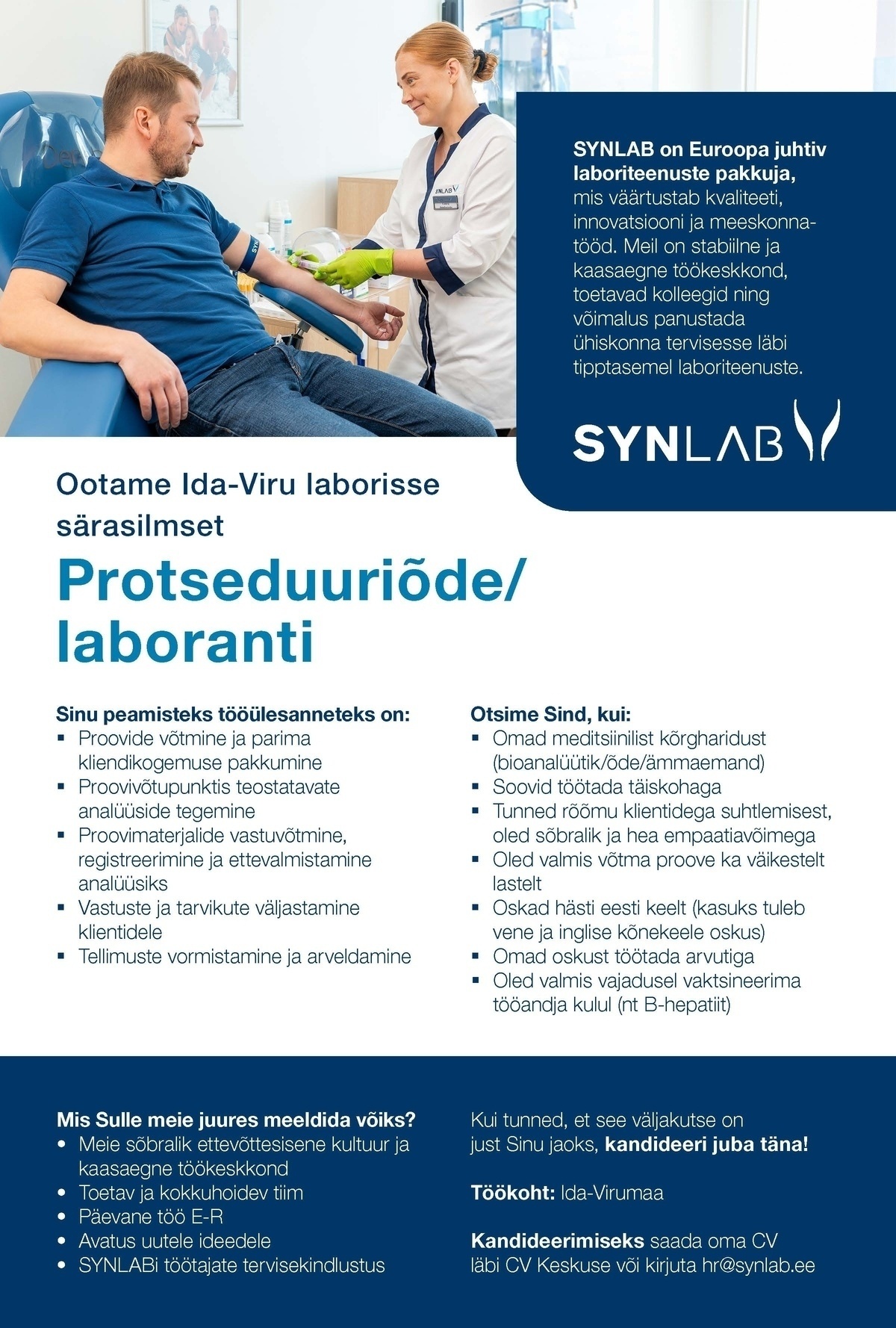 SYNLAB Eesti OÜ Protseduuriõde/laborant